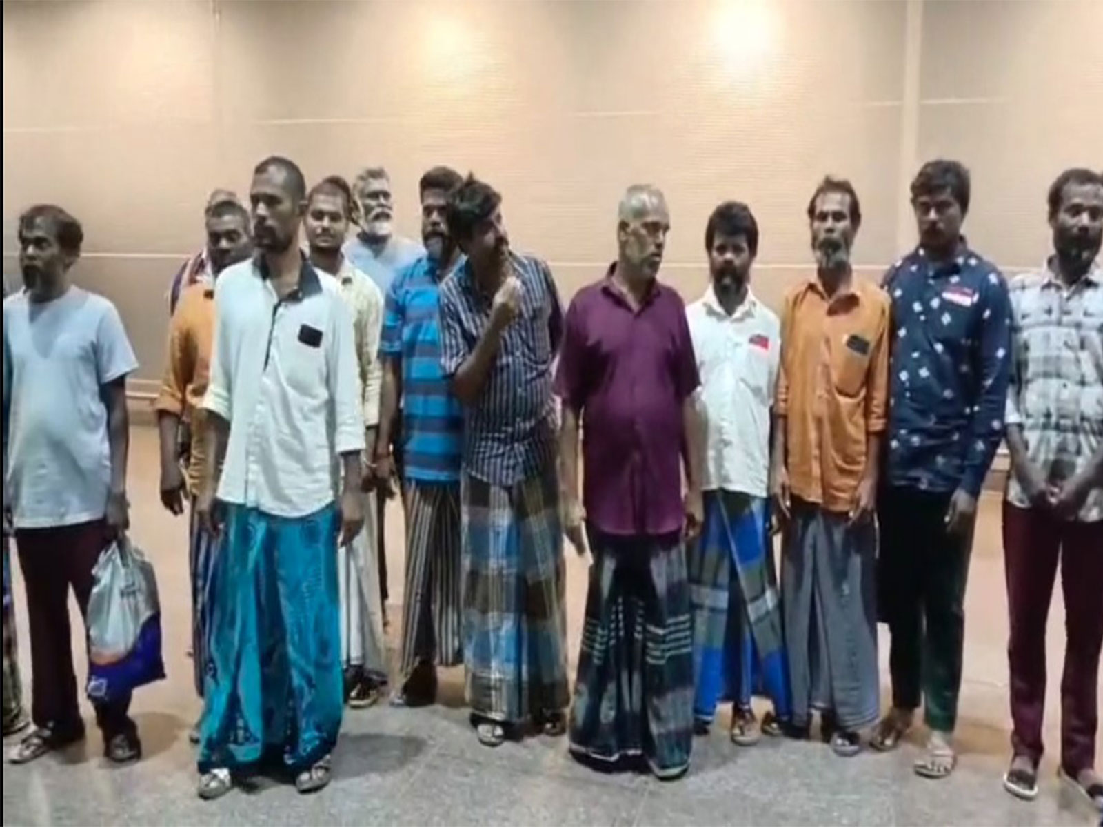 Tamil Nadu fishermen return to Chennai following release from Sri Lankan custody (Photo/ANI) Tamil Nadu fishermen return to Chennai following release from Sri Lankan custody (Photo/ANI)
