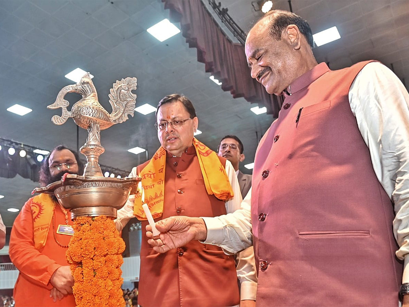 Lok Sabha Speaker Om Birla, Uttarakhand CM Dhami participate in Indian AI Summit at Haridwar (Photo/ANI) Lok Sabha Speaker Om Birla, Uttarakhand CM Dhami participate in Indian AI Summit at Haridwar (Photo/ANI)