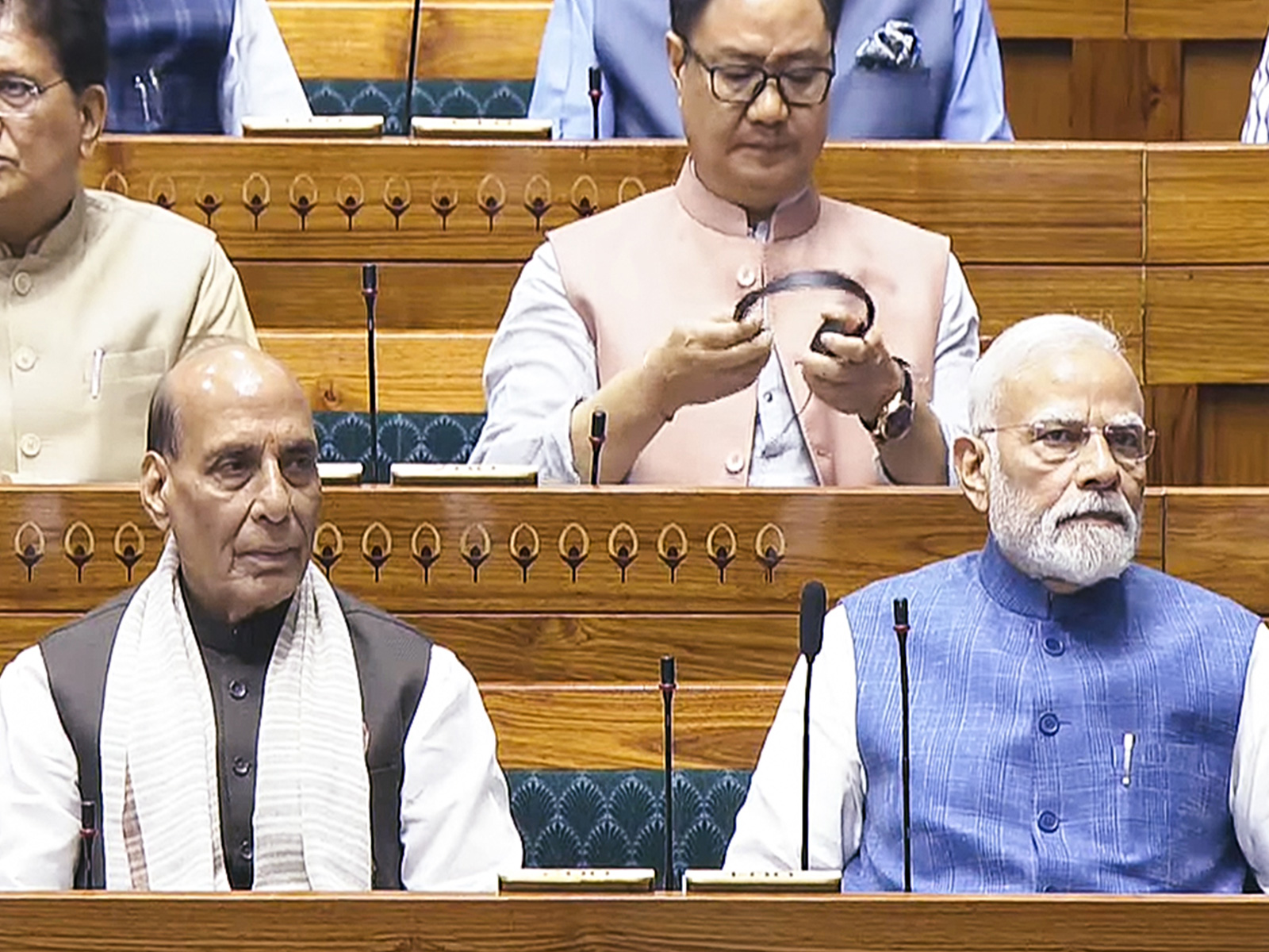 PM Modi and Rajnath Singh during the Monsoon Session of Parliament (Photo/ANI) PM Modi and Rajnath Singh during the Monsoon Session of Parliament (Photo/ANI)