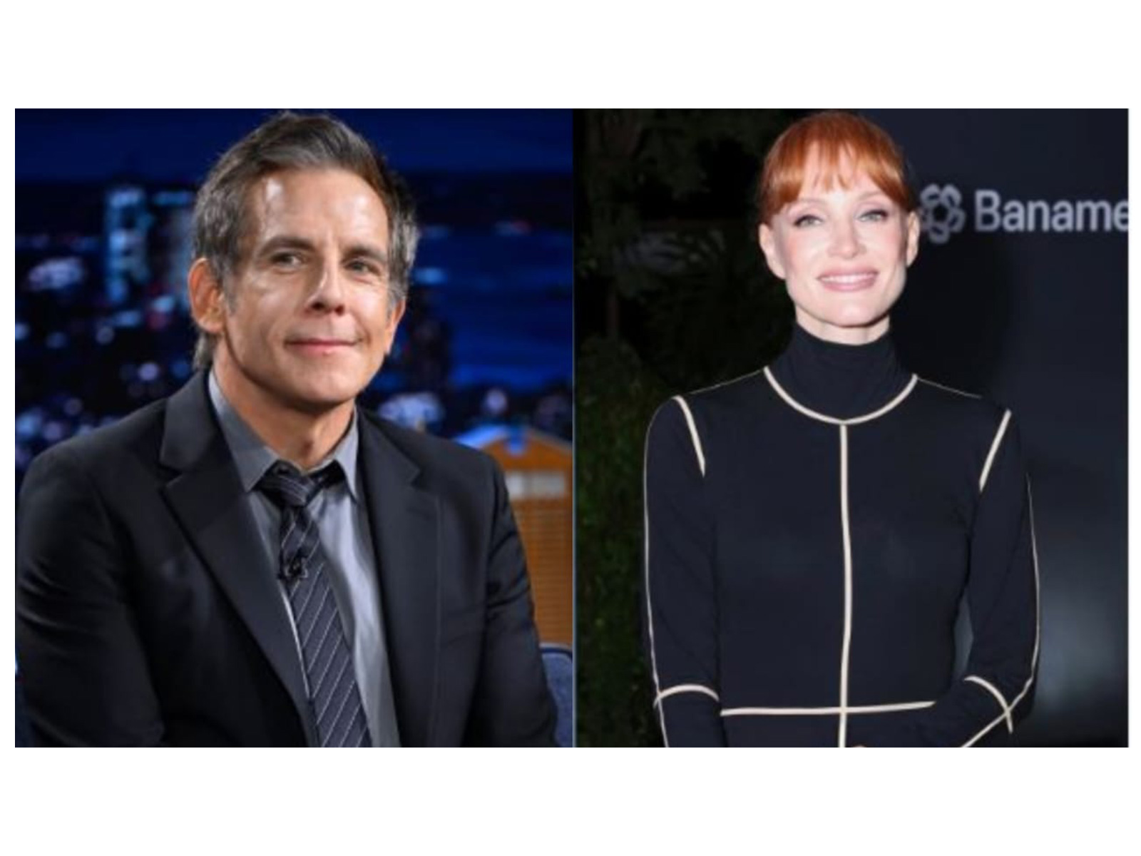 Ben stiller (L), Jessica Chastain (R) (Photo/instagram/@fallontonight, @jessicachastain) Ben stiller (L), Jessica Chastain (R) (Photo/instagram/@fallontonight, @jessicachastain)
