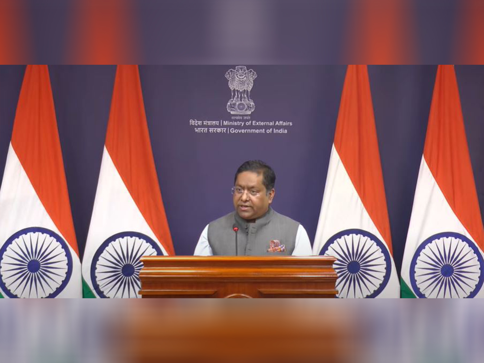 MEA Spokesperson Randhir Jaiswal (Photo/ YouTube @MEAIndia) MEA Spokesperson Randhir Jaiswal (Photo/ YouTube @MEAIndia)