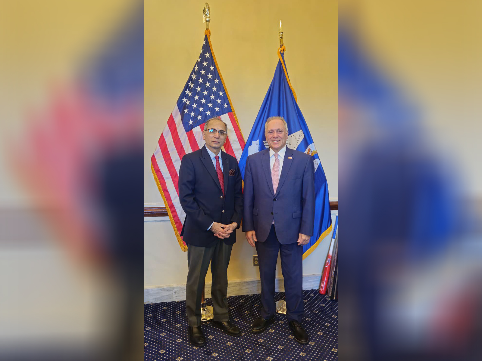 Indian Ambassador to the US, Vinay Mohan Kwatra with Republican Majority Leader Steve Scalise (Image: X@AmbVMKwatra) Indian Ambassador to the US, Vinay Mohan Kwatra with Republican Majority Leader Steve Scalise (Image: X@AmbVMKwatra)