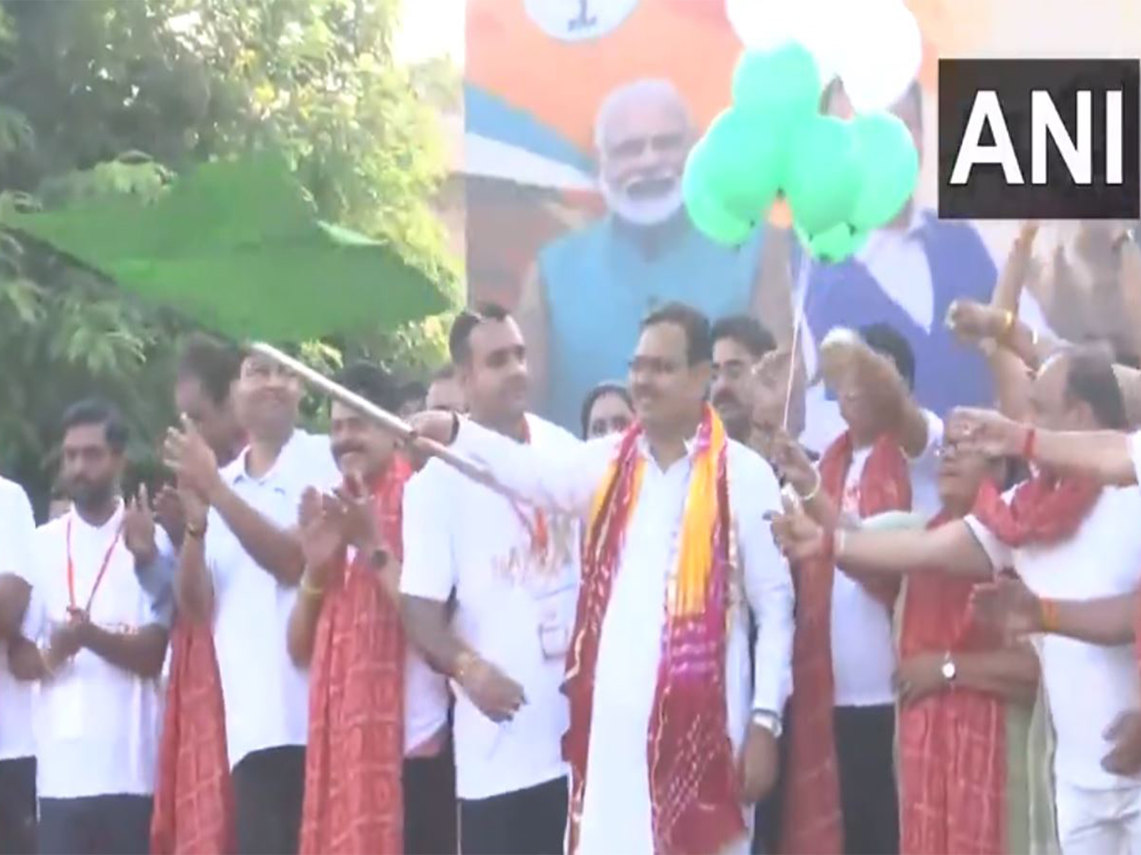 Rajasthan CM Bhajanlal Sharma flags off 'Namo Yuva Run' in Jaipur (Photo/ANI) Rajasthan CM Bhajanlal Sharma flags off 'Namo Yuva Run' in Jaipur (Photo/ANI)