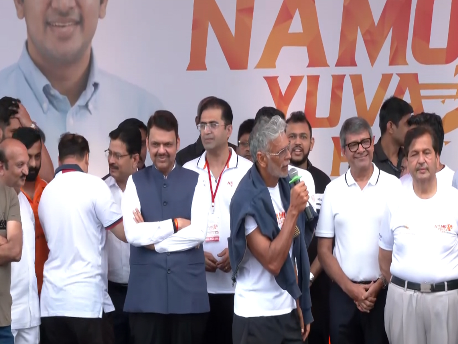 Maharashtra CM Devendra Fadnavis, actor Milind Soman (Image source/ANI) Maharashtra CM Devendra Fadnavis, actor Milind Soman (Image source/ANI)