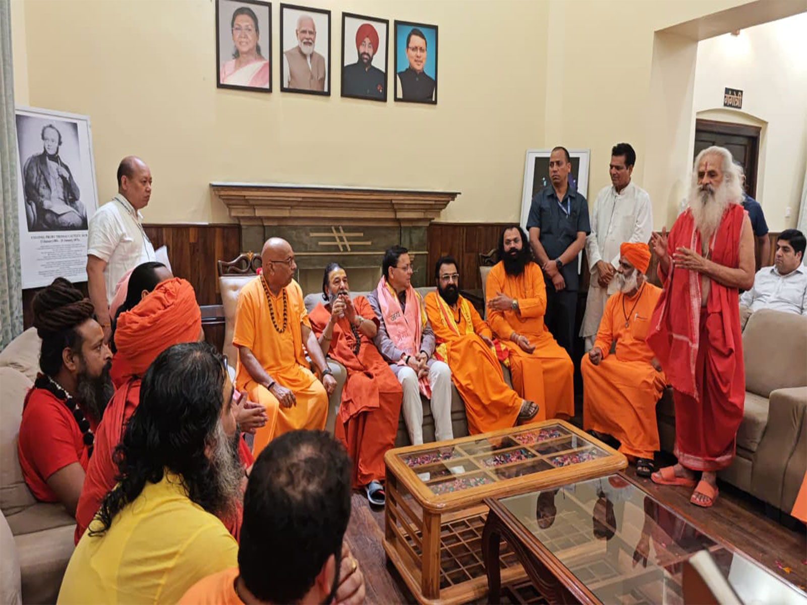 Akhara Parishad pays a courtesy visit to Pushkar Singh Dhami (Photo/CMO) Akhara Parishad pays a courtesy visit to Pushkar Singh Dhami (Photo/CMO)