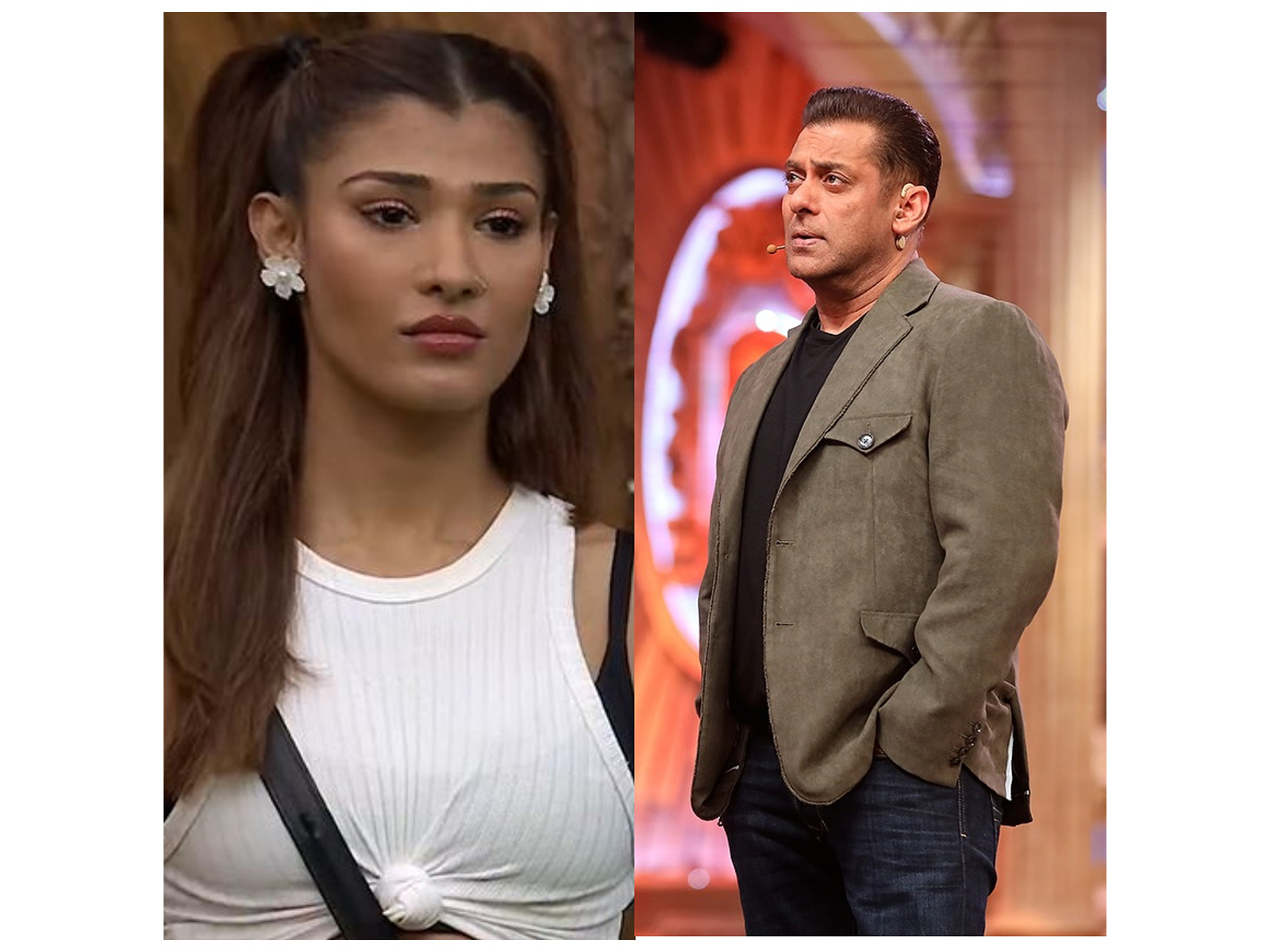 Nehal Chudasama, Salman Khan (Photo/Instagram@nehalchudasama9@jiohotstarreality) Nehal Chudasama, Salman Khan (Photo/Instagram@nehalchudasama9@jiohotstarreality)
