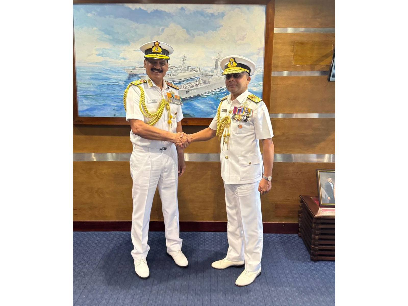 Chief of the Naval Staff (CNS) Admiral Dinesh K Tripathi in Sri Lanka. (Photo/ANI) Chief of the Naval Staff (CNS) Admiral Dinesh K Tripathi in Sri Lanka. (Photo/ANI)
