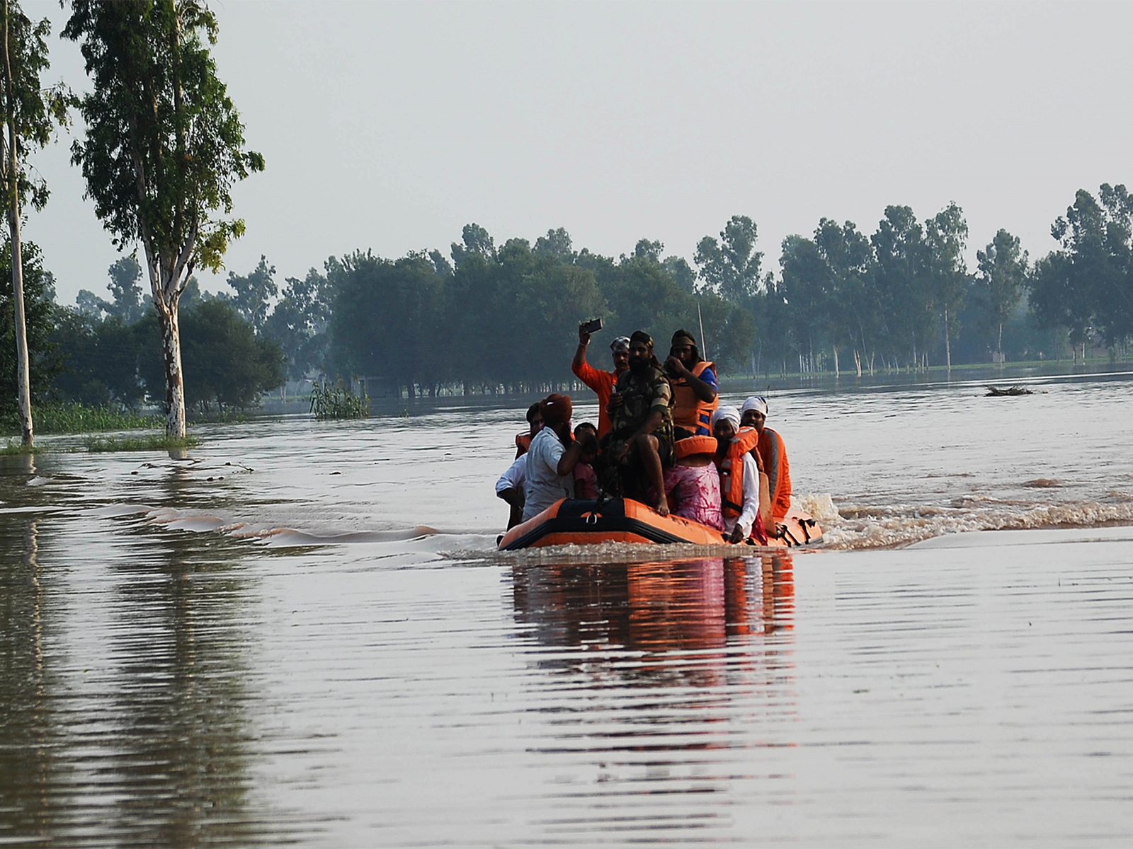 Visuals of flood affected areas in Punjab. (Photo/ANI) Visuals of flood affected areas in Punjab. (Photo/ANI)