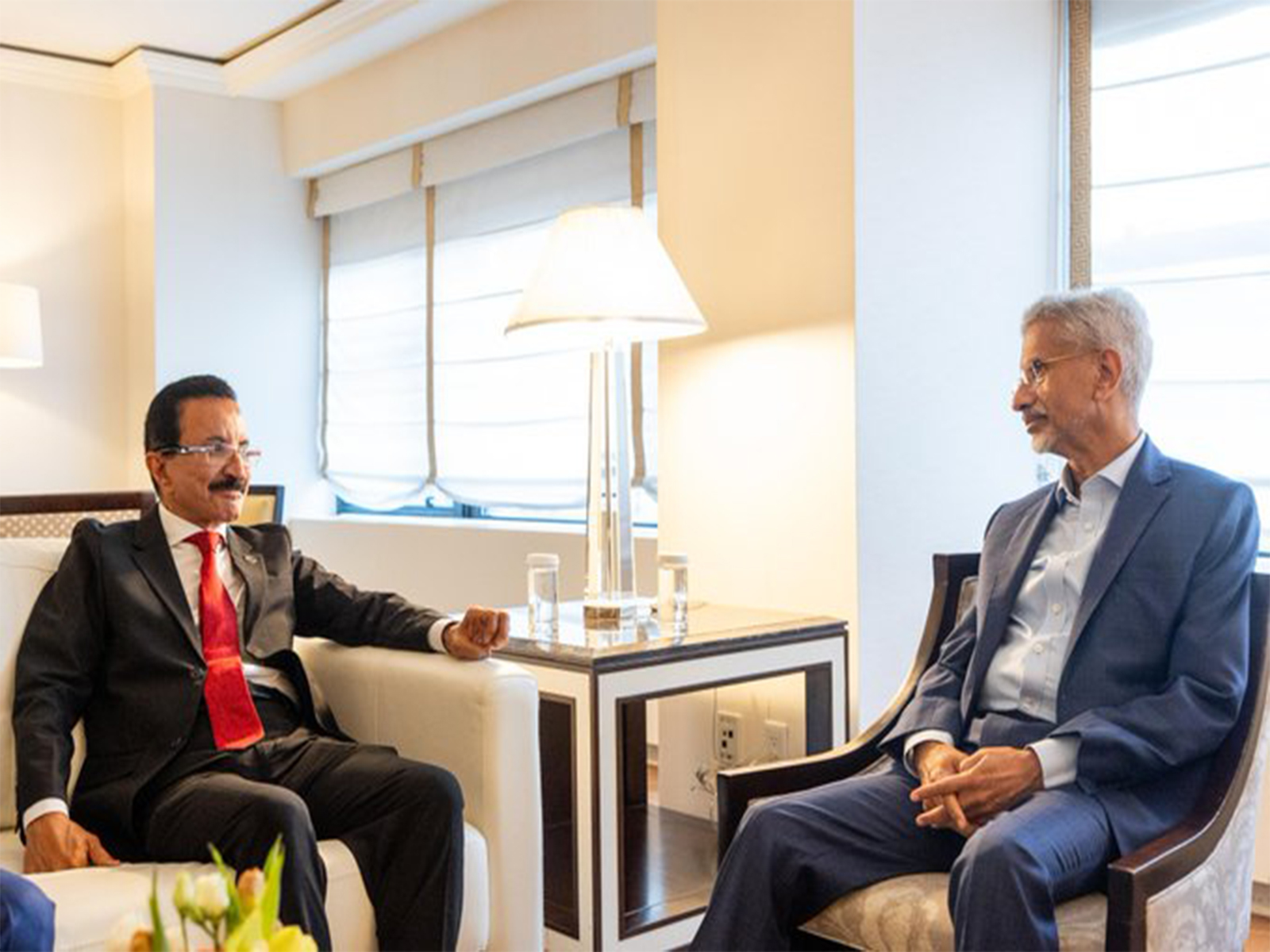 External Affairs Minister S. Jaishankar meets DP World chief Sultan Ahmed Bin Sulayem in New York (Photo/X/@DrSJaishankar) External Affairs Minister S. Jaishankar meets DP World chief Sultan Ahmed Bin Sulayem in New York (Photo/X/@DrSJaishankar)