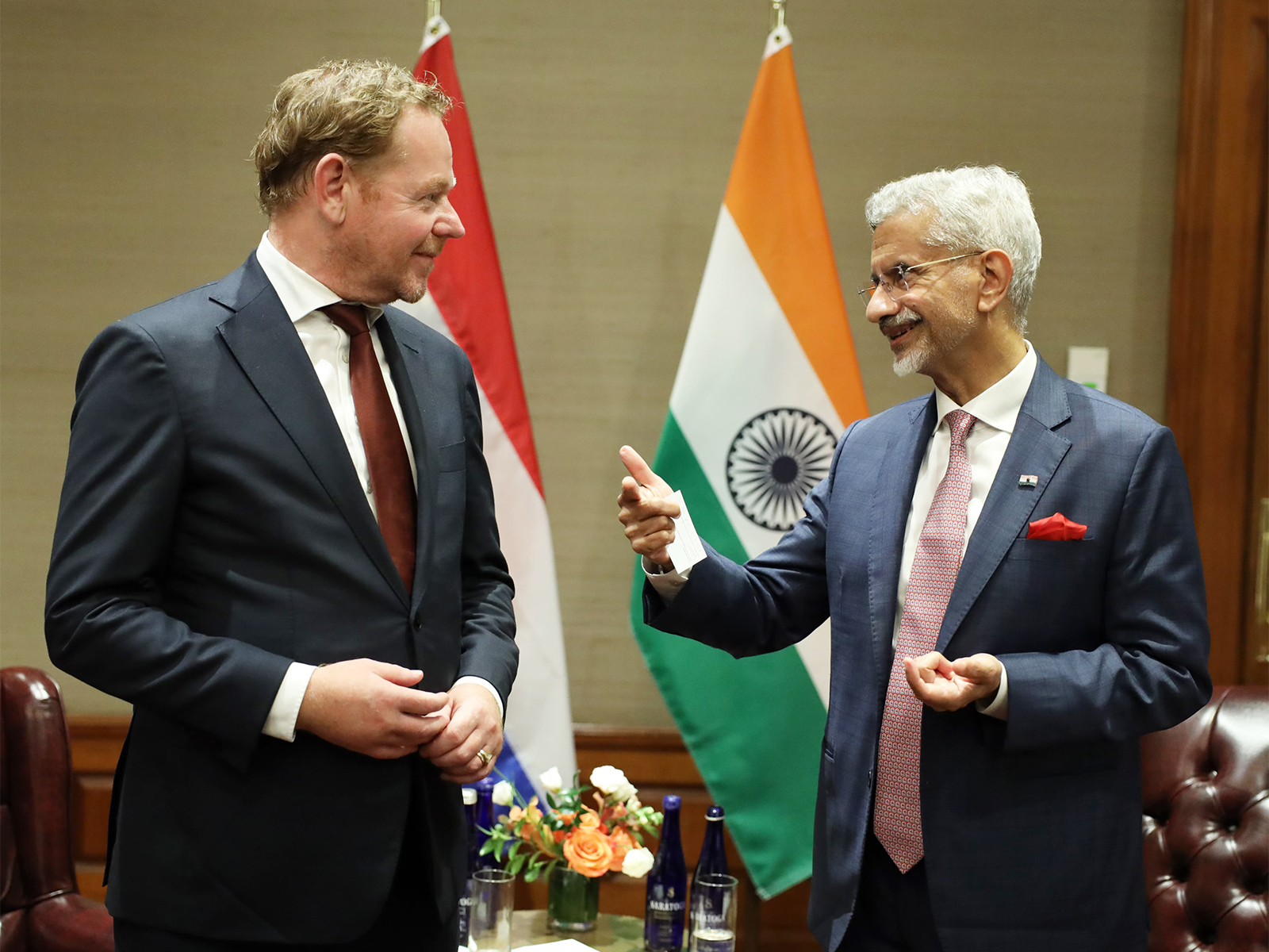 External Affairs Minister S Jaishankar with Netherlands Foreign Minister David van Weel (Image: MEA) External Affairs Minister S Jaishankar with Netherlands Foreign Minister David van Weel (Image: MEA)
