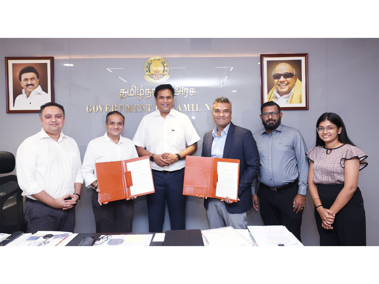 Tamil Nadu Minister TRB Rajaa with representatives from Reliance Consumer Products Ltd (Photo/@TRBRajaa) Tamil Nadu Minister TRB Rajaa with representatives from Reliance Consumer Products Ltd (Photo/@TRBRajaa)