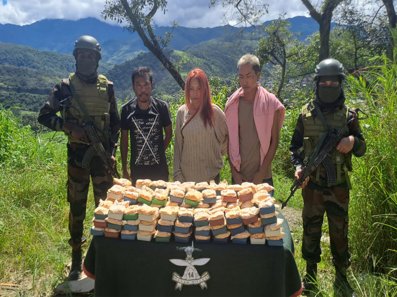 Assam rifles seize 1.377 kilograms of heroin no. 4 at Zokhawthar, Mizoram (Photo/ANI) Assam rifles seize 1.377 kilograms of heroin no. 4 at Zokhawthar, Mizoram (Photo/ANI)