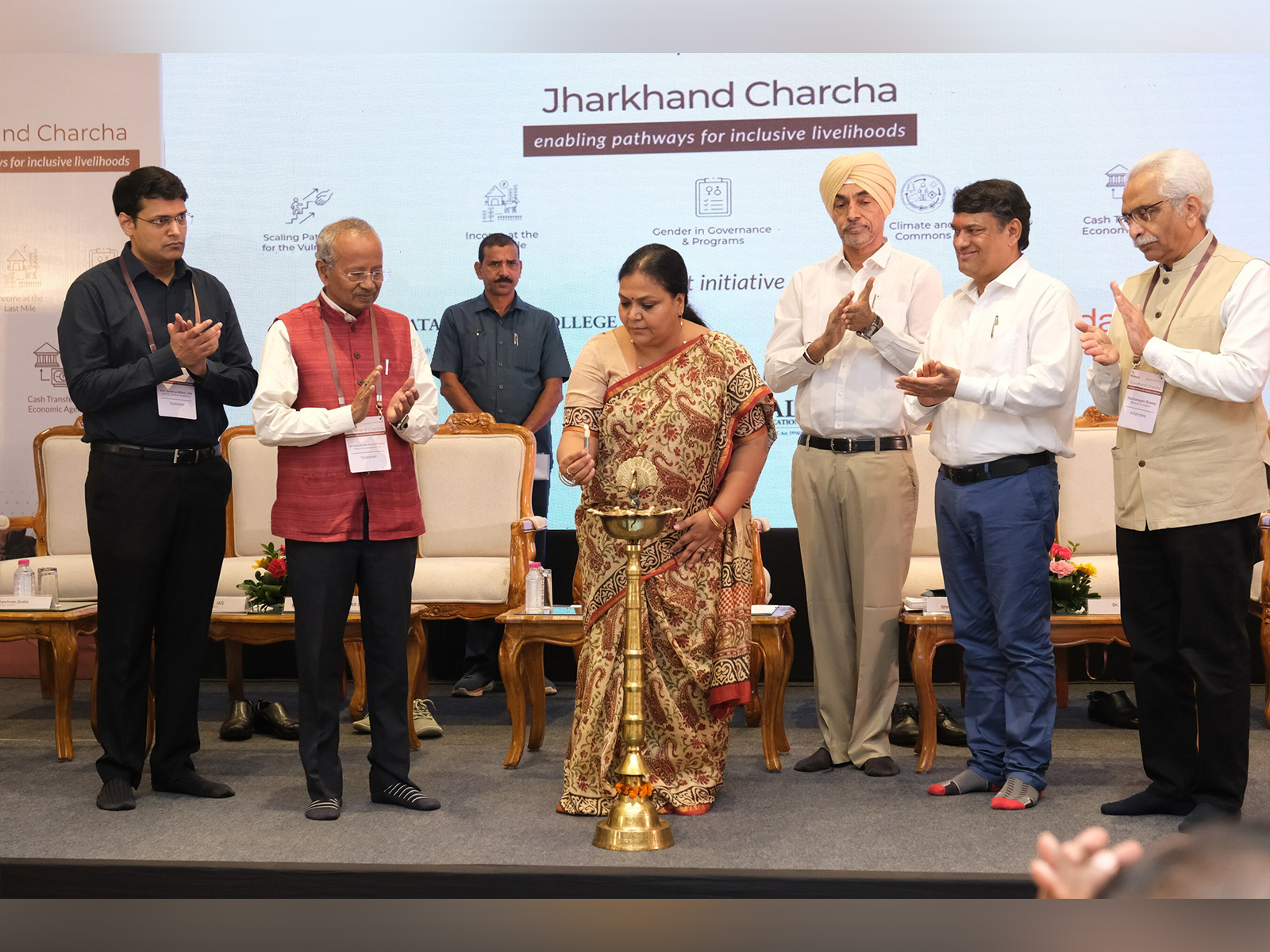Smt. Dipika Pandey Singh, Hon'ble Minister, Rural Development, Rural Works & Panchayati Raj Department, GoJ, inaugurates Jharkhand Charcha 2025 in Ranchi. Smt. Dipika Pandey Singh, Hon'ble Minister, Rural Development, Rural Works & Panchayati Raj Department, GoJ, inaugurates Jharkhand Charcha 2025 in Ranchi.