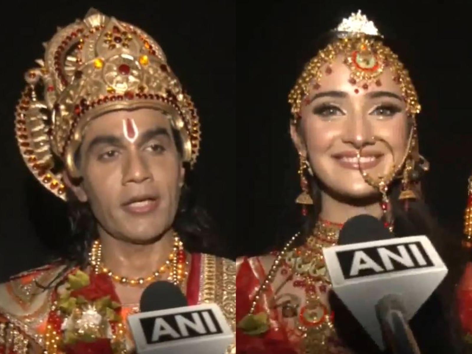 Rahull Bhuchar, Manika Vishwakarma as Lord Ram and Maa Sita (Photo: ANI) Rahull Bhuchar, Manika Vishwakarma as Lord Ram and Maa Sita (Photo: ANI)