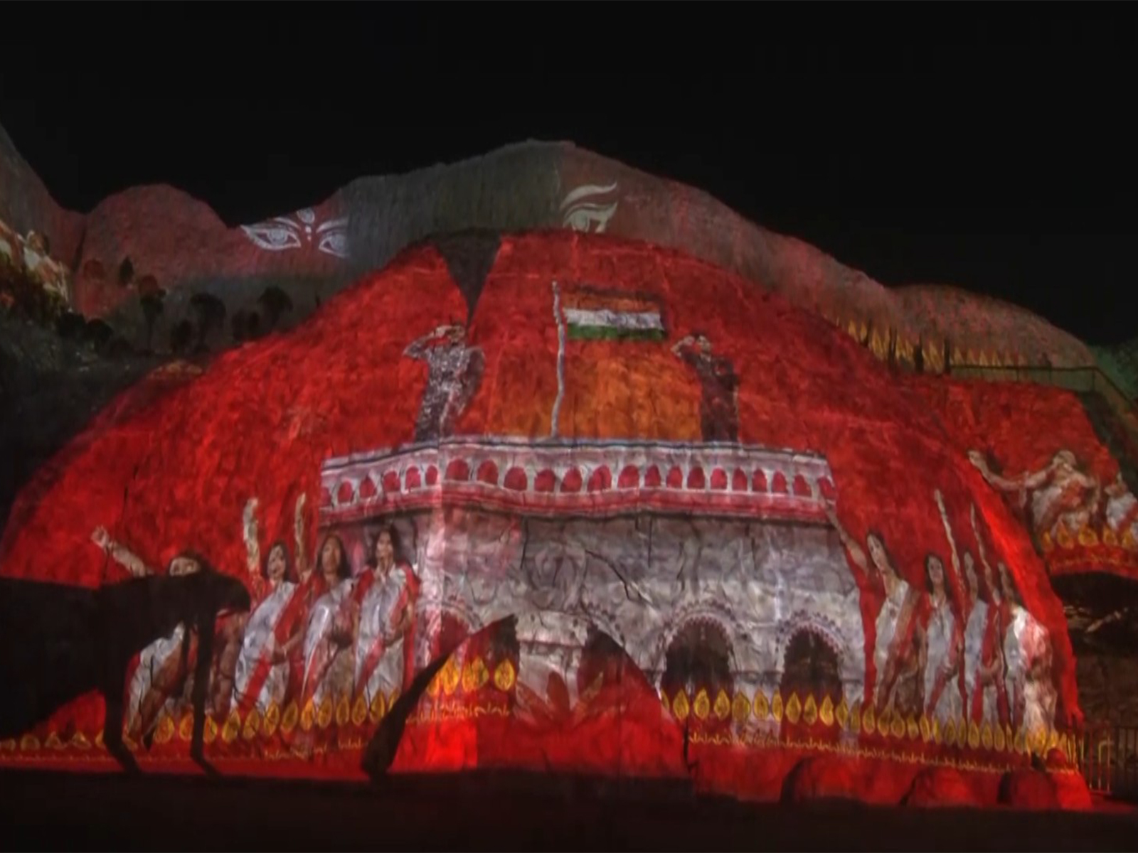 Kolkata pandal themed on Operation Sindoor (Photo/ANI) Kolkata pandal themed on Operation Sindoor (Photo/ANI)
