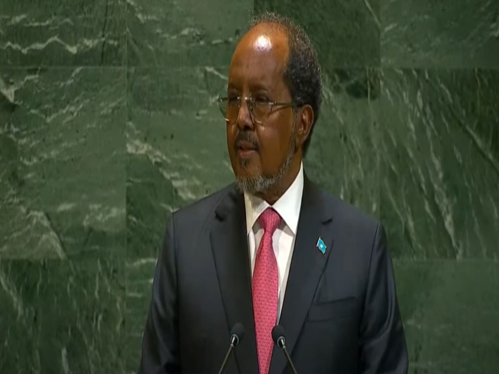 Somali President Hassan Sheikh Mohamud addresses the 80th UNGA High-Level Debate in New York, calling for an immediate ceasefire in Gaza (Photo/YouTube) Somali President Hassan Sheikh Mohamud addresses the 80th UNGA High-Level Debate in New York, calling for an immediate ceasefire in Gaza (Photo/YouTube)