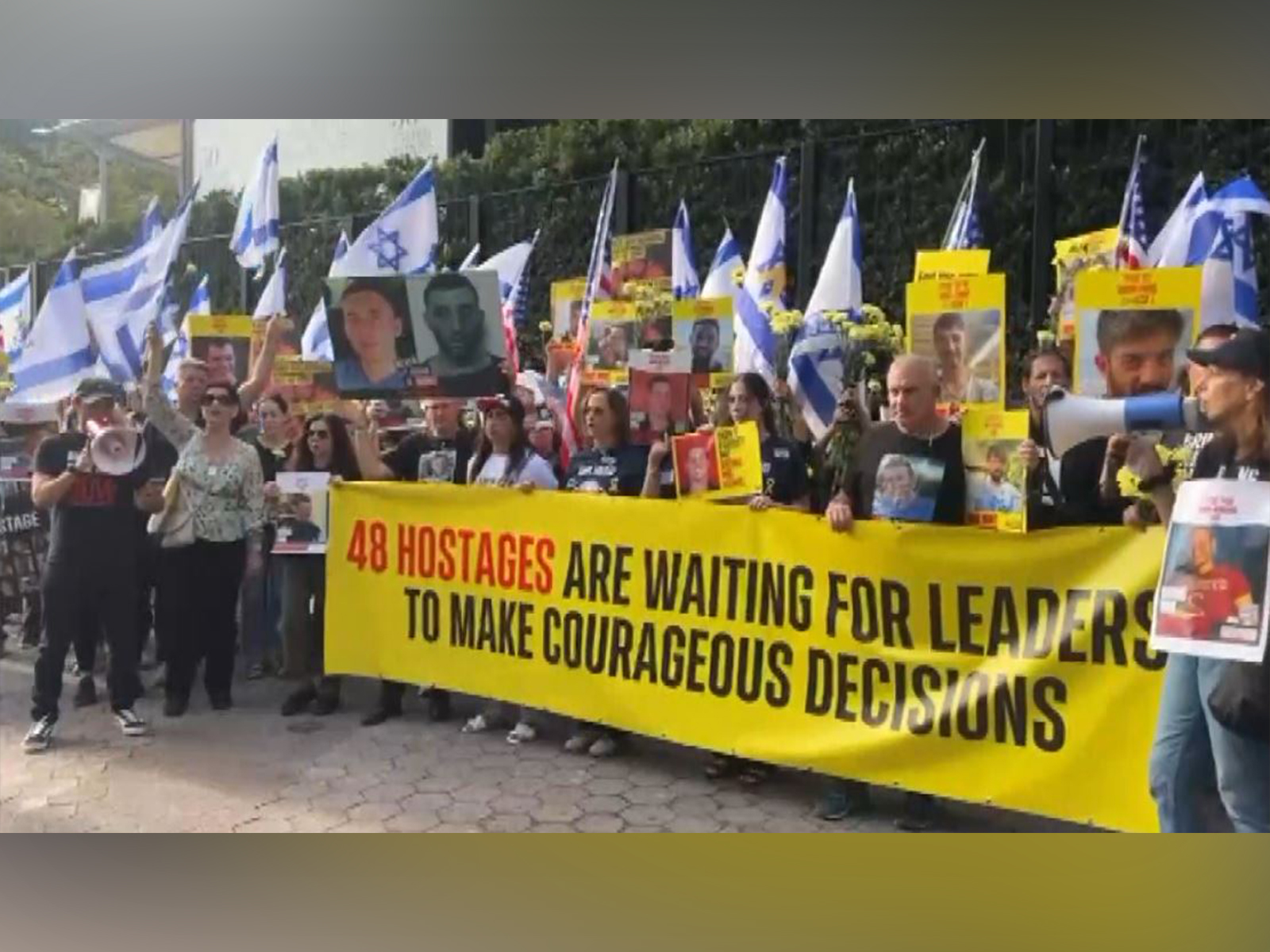 Relatives of Hamas hostages protest outside UN headquarters (Photo/ANI) Relatives of Hamas hostages protest outside UN headquarters (Photo/ANI)