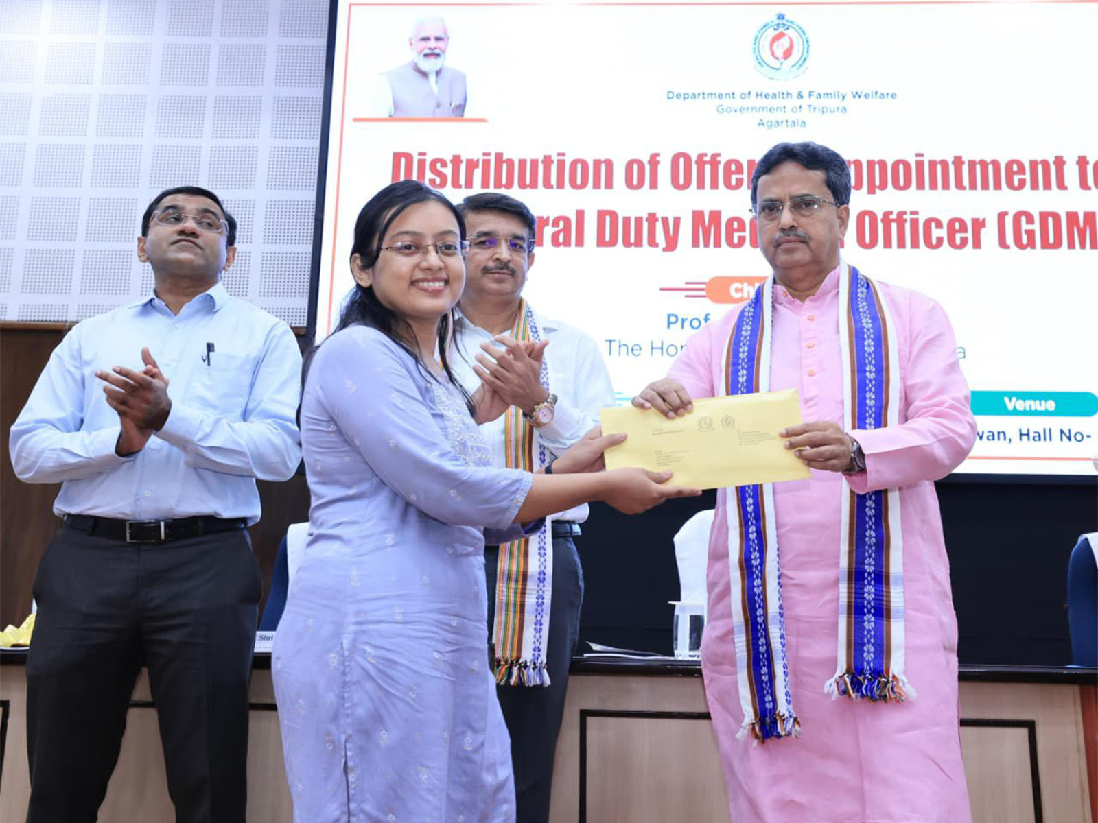 Tripura CM Manik Saha at distribution ceremony for job aspirants for GDMO and Librarian posts (Photo/Tripura CMO) Tripura CM Manik Saha at distribution ceremony for job aspirants for GDMO and Librarian posts (Photo/Tripura CMO)