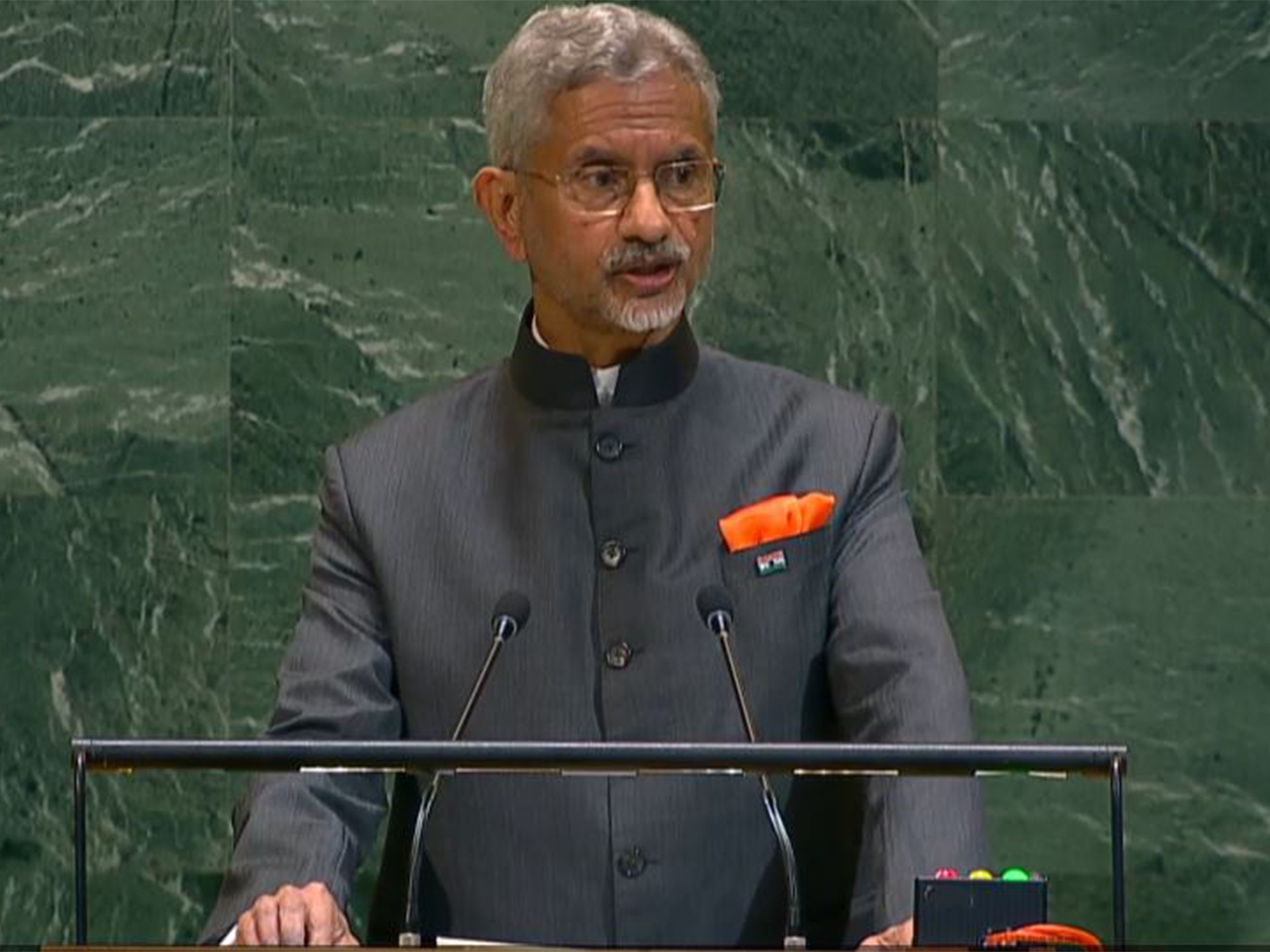 External Affairs Minister S Jaishankar speaking at UNGA in New York (Photo/UNTV) External Affairs Minister S Jaishankar speaking at UNGA in New York (Photo/UNTV)