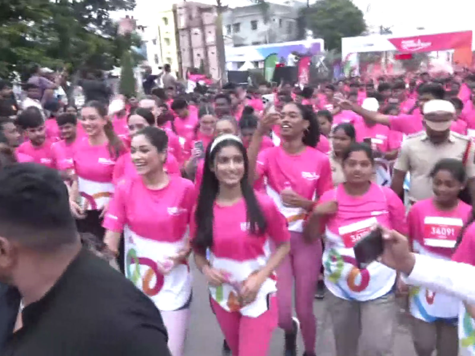 'Pink Power Run 2025' held in Hyderabad. (Photo/ANI) 'Pink Power Run 2025' held in Hyderabad. (Photo/ANI)