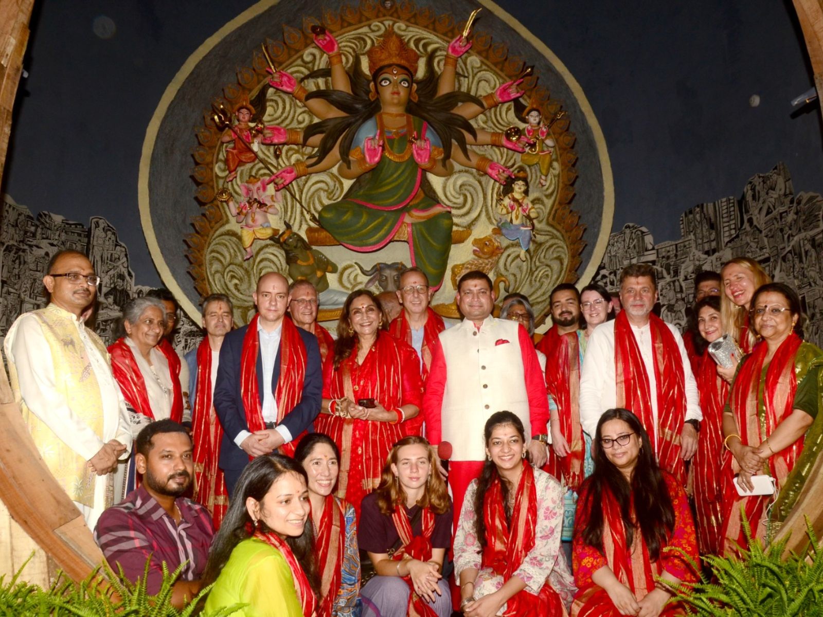 Sundeep Bhutoria, Chairman, Chaltabagan Durga Puja, with diplomats and consular corps from Britain, France, Estonia, Guatemala, Germany, Italy, Sri Lanka and Ukraine Sundeep Bhutoria, Chairman, Chaltabagan Durga Puja, with diplomats and consular corps from Britain, France, Estonia, Guatemala, Germany, Italy, Sri Lanka and Ukraine
