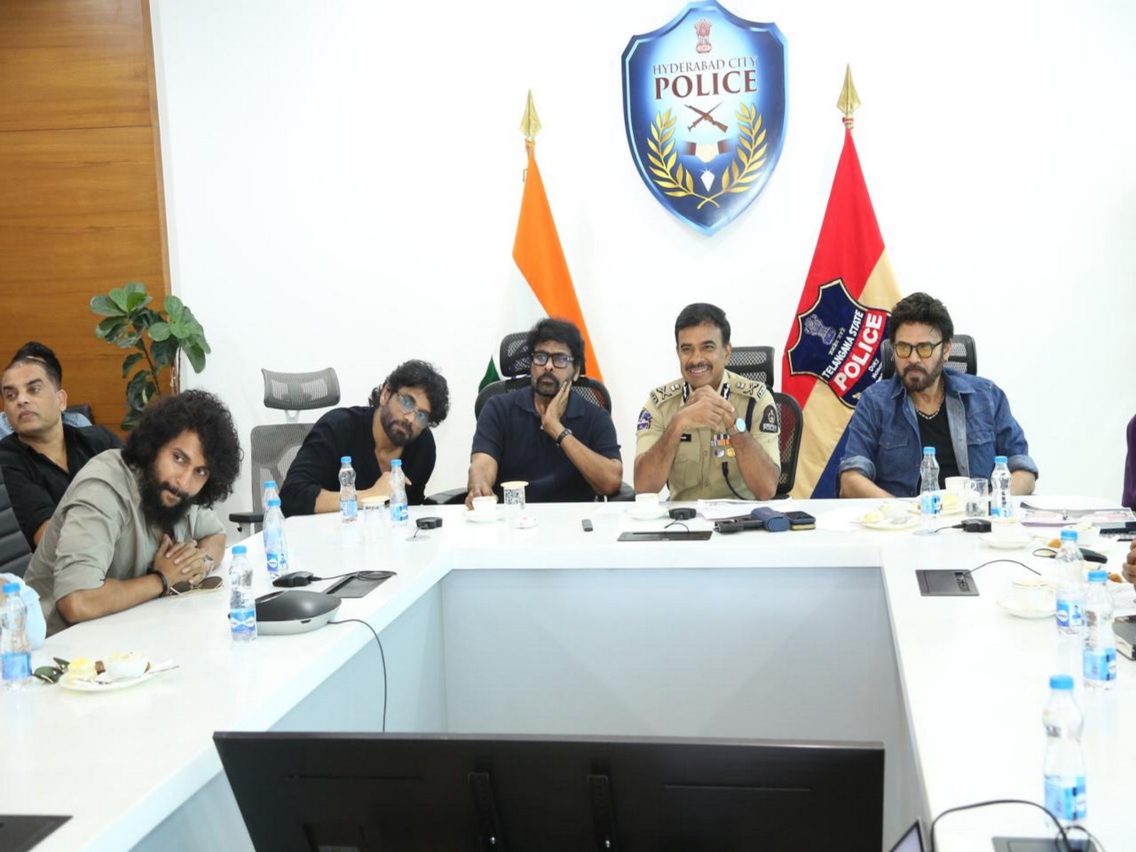 Police holds meeting with Telgue film industy (Photo Credit: Hyderabad Police) Police holds meeting with Telgue film industy (Photo Credit: Hyderabad Police)