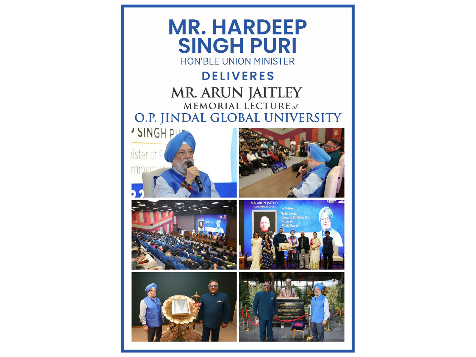 Union Minister Hardeep Singh Puri Delivers the Arun Jaitley Memorial Lecture on the Vision of India @2047 Union Minister Hardeep Singh Puri Delivers the Arun Jaitley Memorial Lecture on the Vision of India @2047