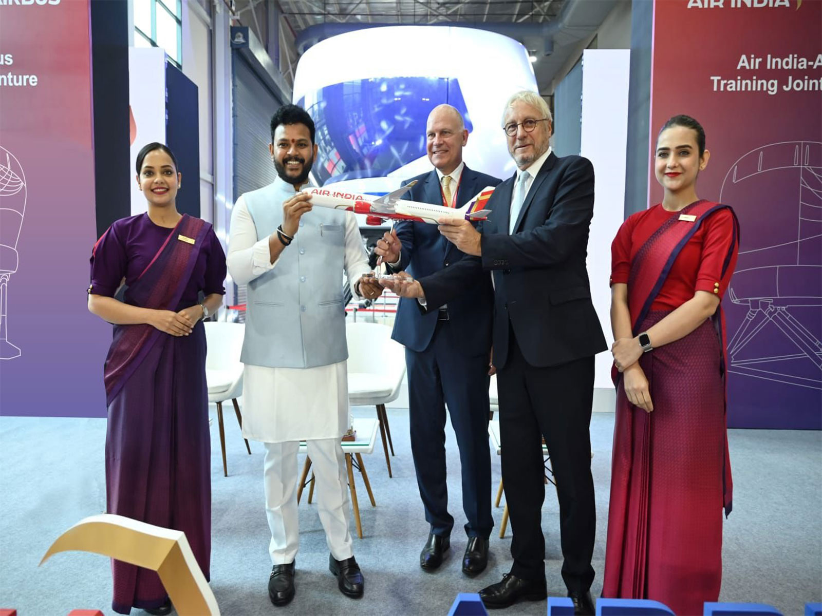 Minister of Civil Aviation Kinjarapu Rammohan Naidu with Officials of Air India & Airbus (Photo/Air India) Minister of Civil Aviation Kinjarapu Rammohan Naidu with Officials of Air India & Airbus (Photo/Air India)