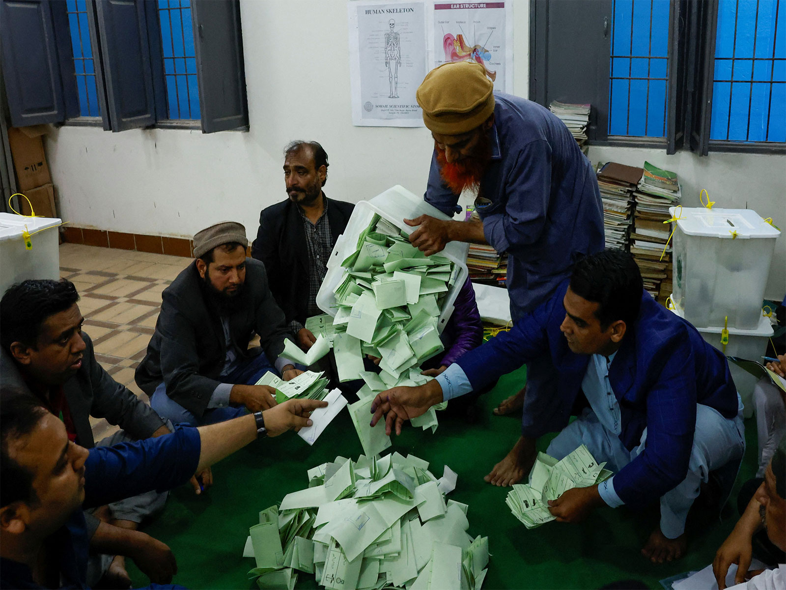 Election officials count ballots after polling in Pakistan’s 2024 general elections (File Photo/Reuters)