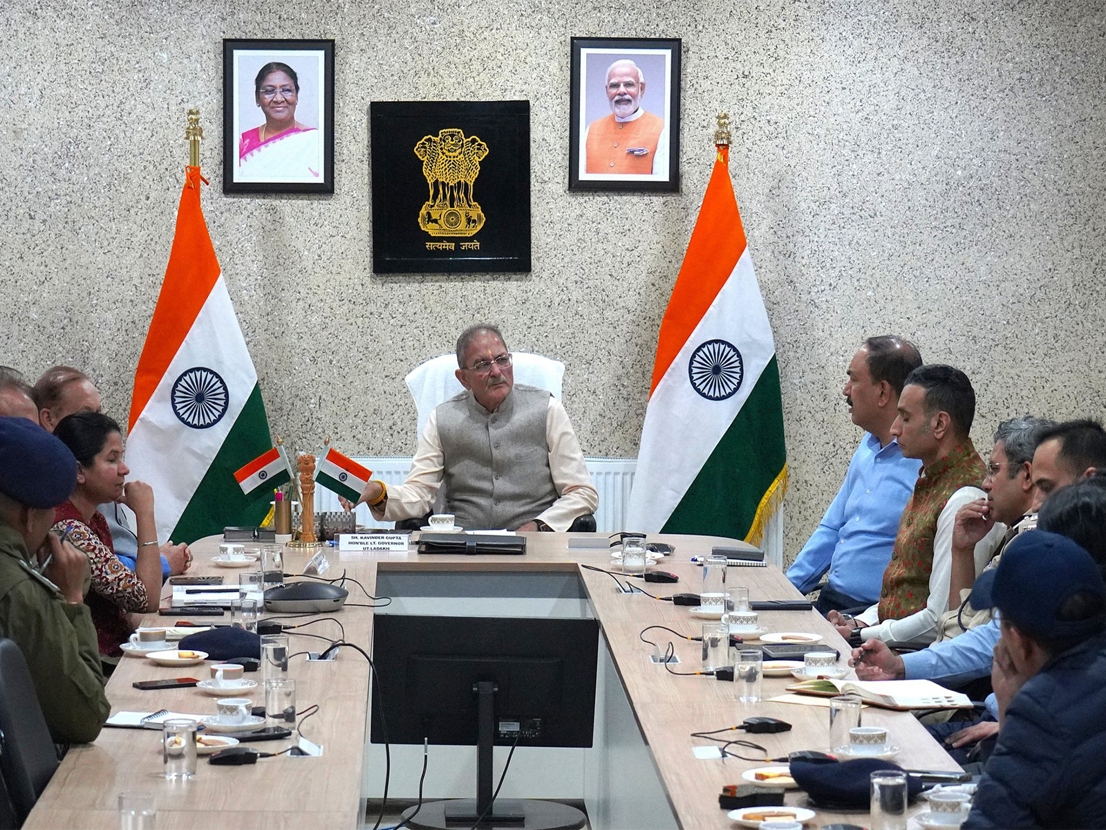 Lieutenant Governor of Ladakh Kavinder Gupta during a meeting (Pic Source: LG Office, Ladakh) Lieutenant Governor of Ladakh Kavinder Gupta during a meeting (Pic Source: LG Office, Ladakh)