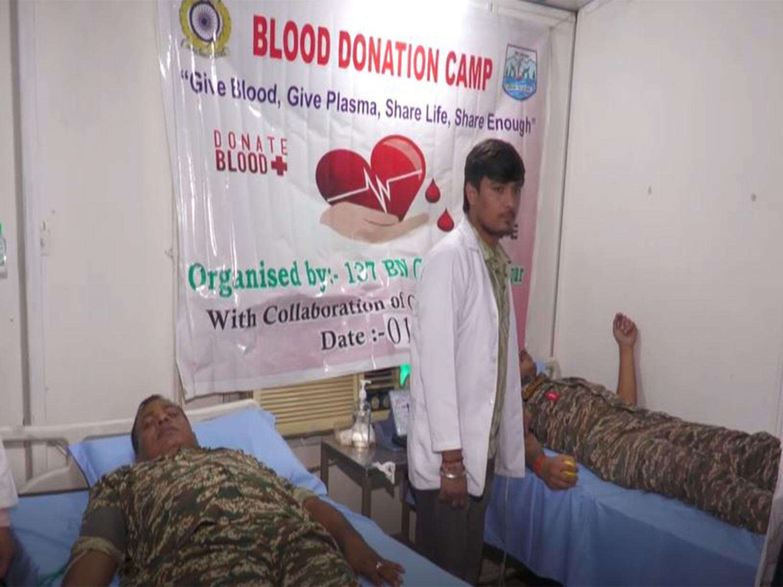 Blood Donation Camp organised by CRPF in Udhampur (Photo/ANI) Blood Donation Camp organised by CRPF in Udhampur (Photo/ANI)
