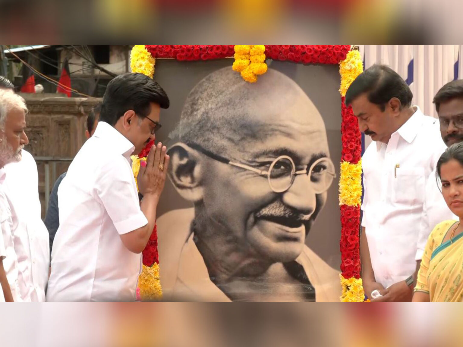 Tamil Nadu CM Stalin pays tribute to Mahatma Gandhi on his 156th birth ...