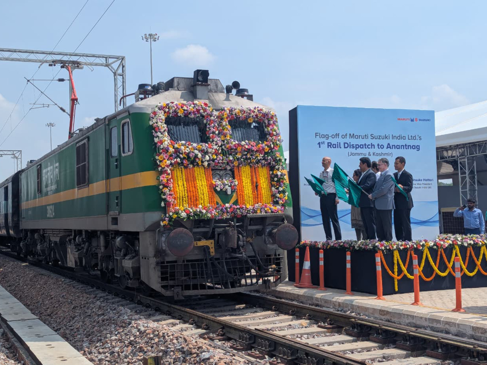 First automobile rake dispatched by northern railway reaches Kashmir valley. (Photo/ANI) First automobile rake dispatched by northern railway reaches Kashmir valley. (Photo/ANI)