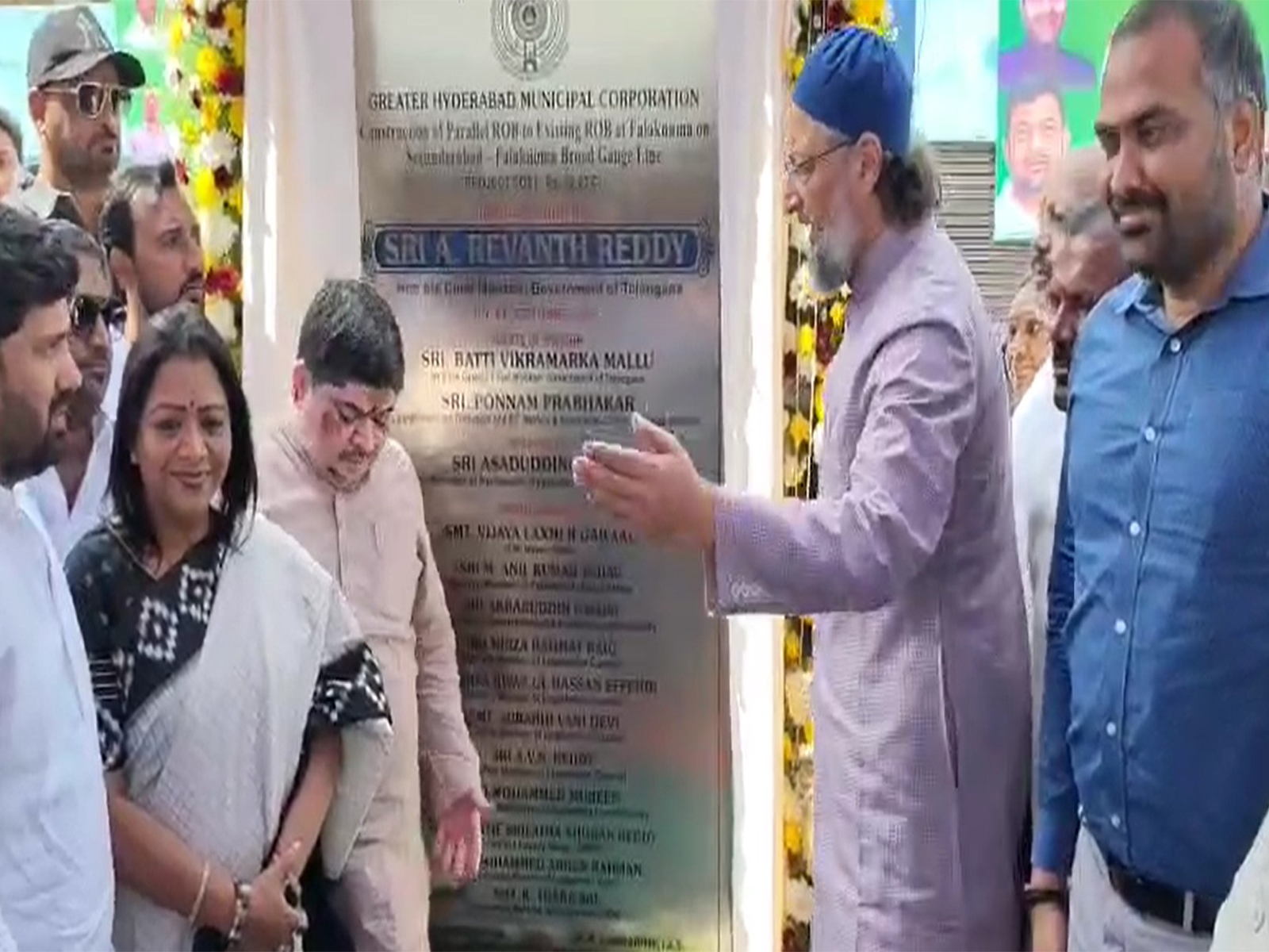 Telangana Transport Minister Ponnam Prabhakar with Hyderabad MP Asaduddin Owaisi during the inauguration. (Photo/ANI) Telangana Transport Minister Ponnam Prabhakar with Hyderabad MP Asaduddin Owaisi during the inauguration. (Photo/ANI)