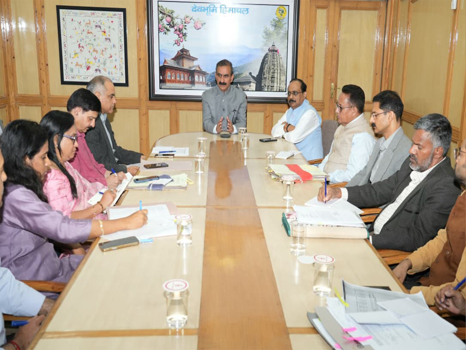 Himachal CM Sukhu held meeting with administrative secretaries. (Photo/ANI) Himachal CM Sukhu held meeting with administrative secretaries. (Photo/ANI)