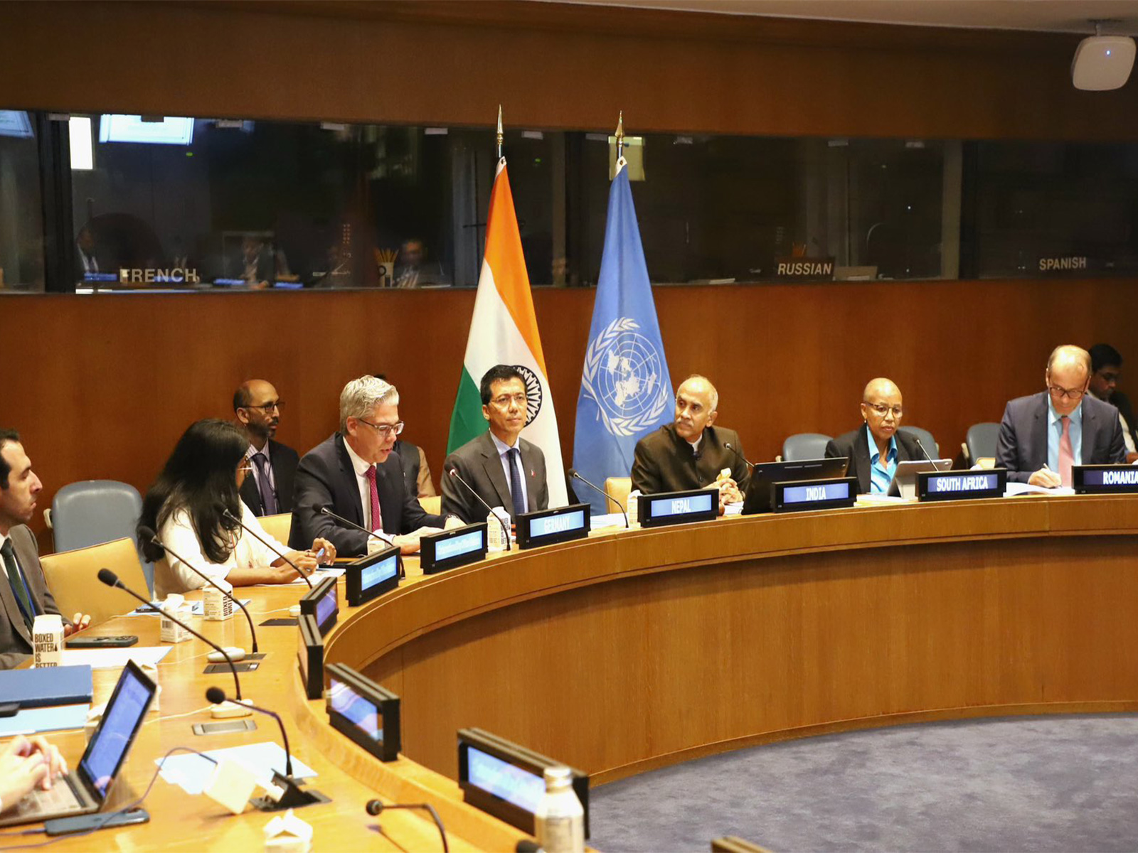 Discussion on International Day of Non-violence hosted by India (Photo/ X@AmbHarishP)  