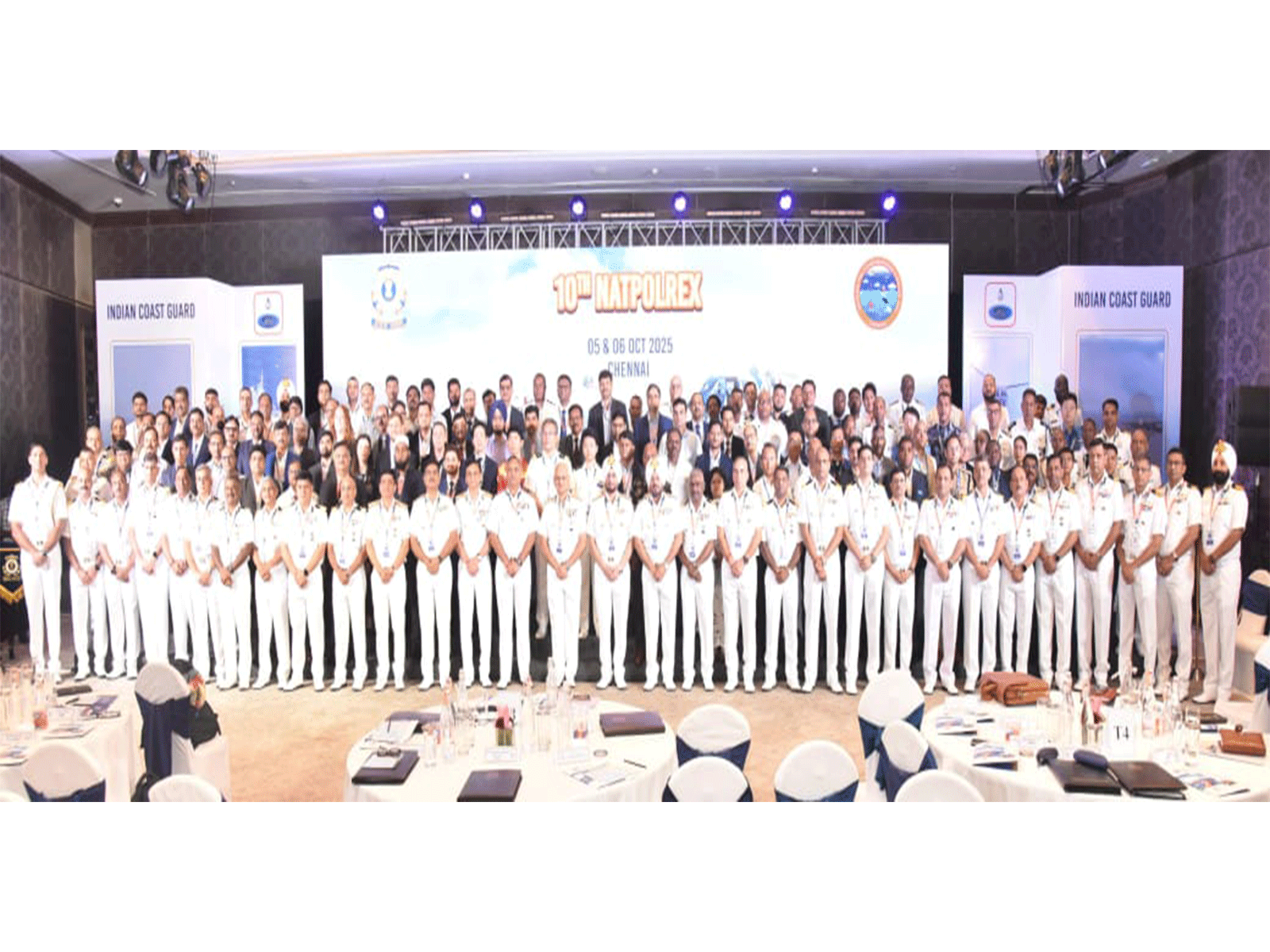 Indian Coast Guard hosts 27th NOSDCP meet, launches 10th NATPOLREX Exercise off Chennai (Photo/ANI) Indian Coast Guard hosts 27th NOSDCP meet, launches 10th NATPOLREX Exercise off Chennai (Photo/ANI)