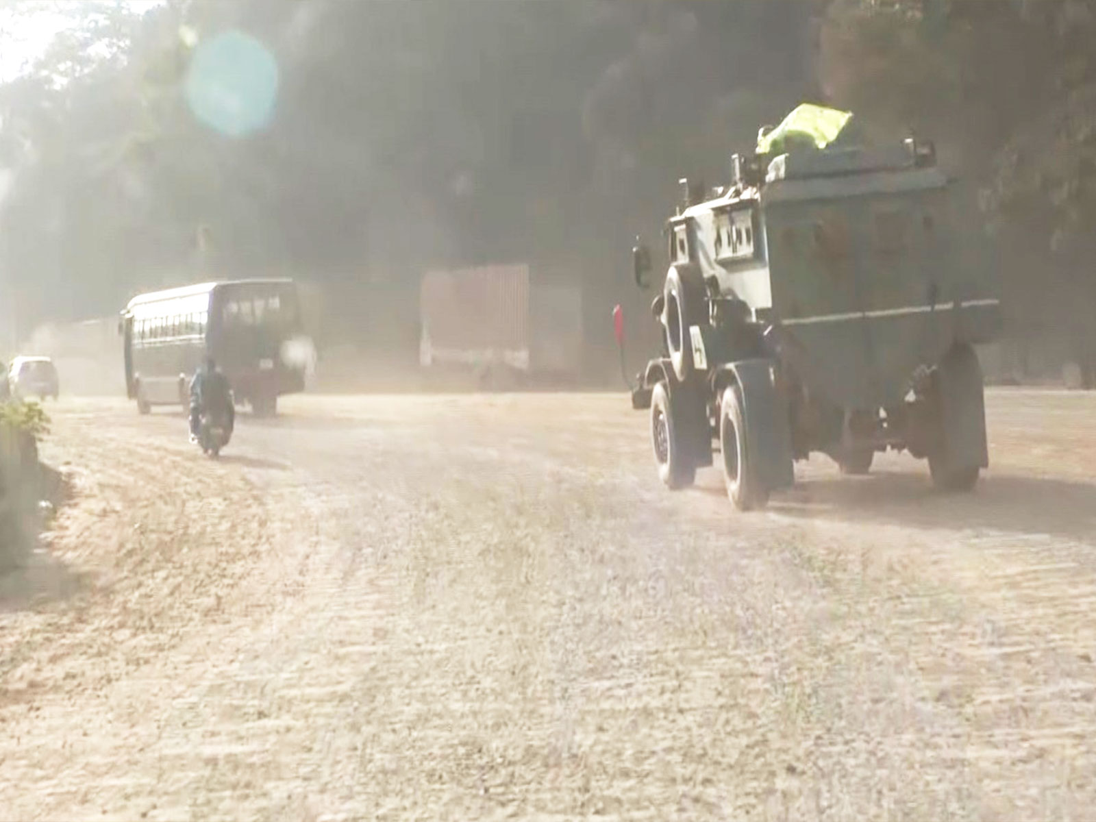 Trial run of passenger vehicles on Imphal-Senapati stretch of NH-2 (Photo/ANI) Trial run of passenger vehicles on Imphal-Senapati stretch of NH-2 (Photo/ANI)