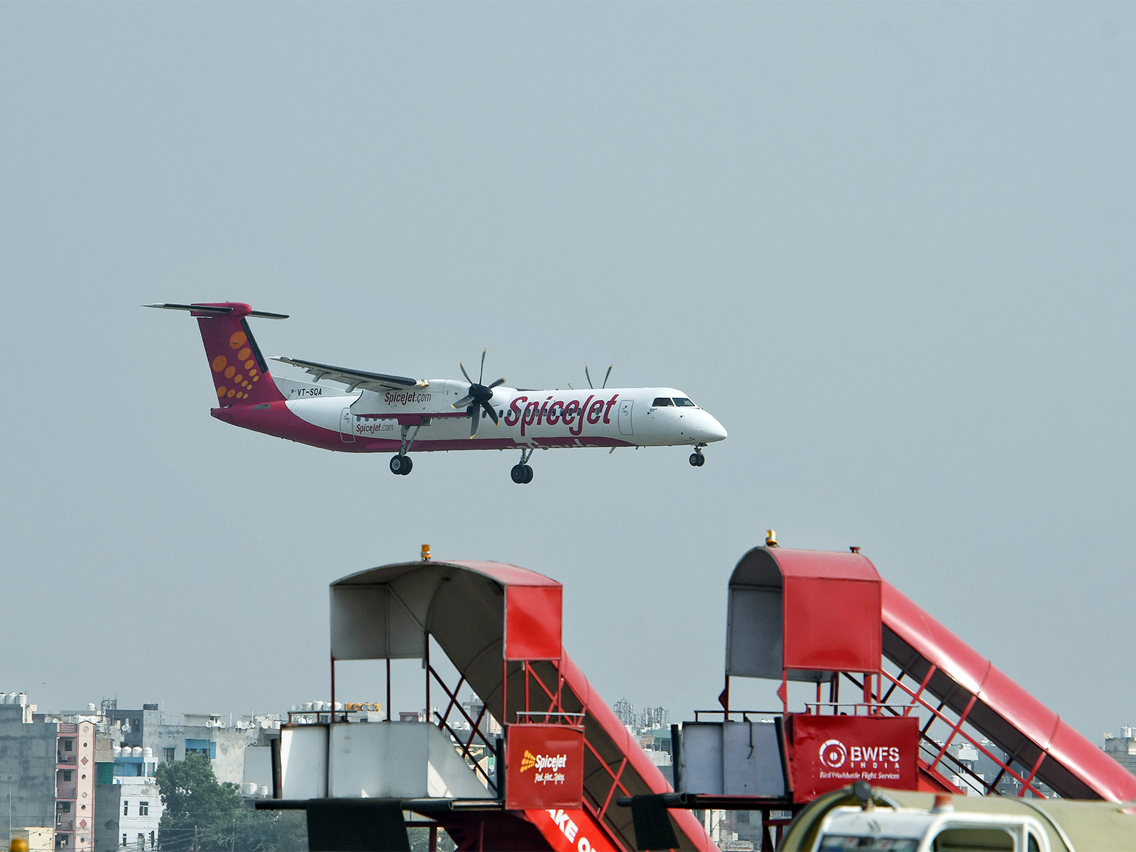 A SpiceJet aircraft seen flying after taking off from the runway at Indira Gandhi International Airport, in New Delhi. (File Photo/ ANI) A SpiceJet aircraft seen flying after taking off from the runway at Indira Gandhi International Airport, in New Delhi. (File Photo/ ANI)