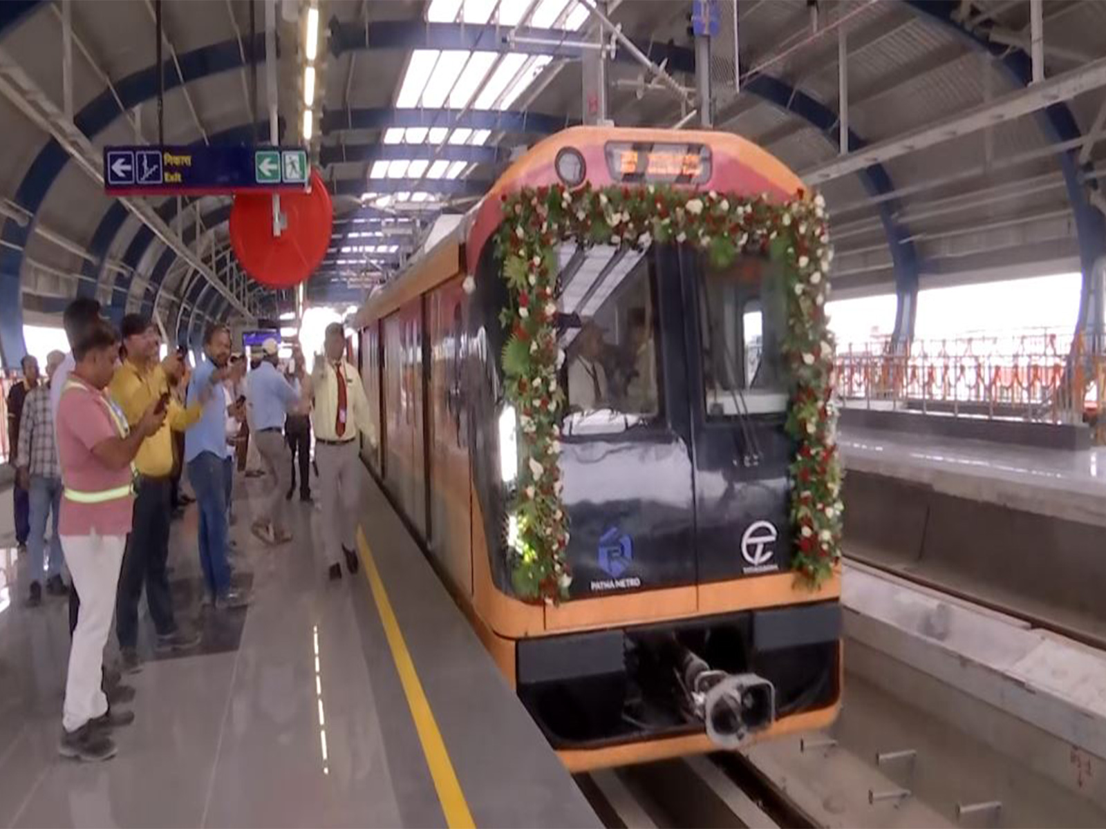 Bihar CM Nitish Kumar inaugurates first phase of Patna Metro (Photo/ANI) Bihar CM Nitish Kumar inaugurates first phase of Patna Metro (Photo/ANI)