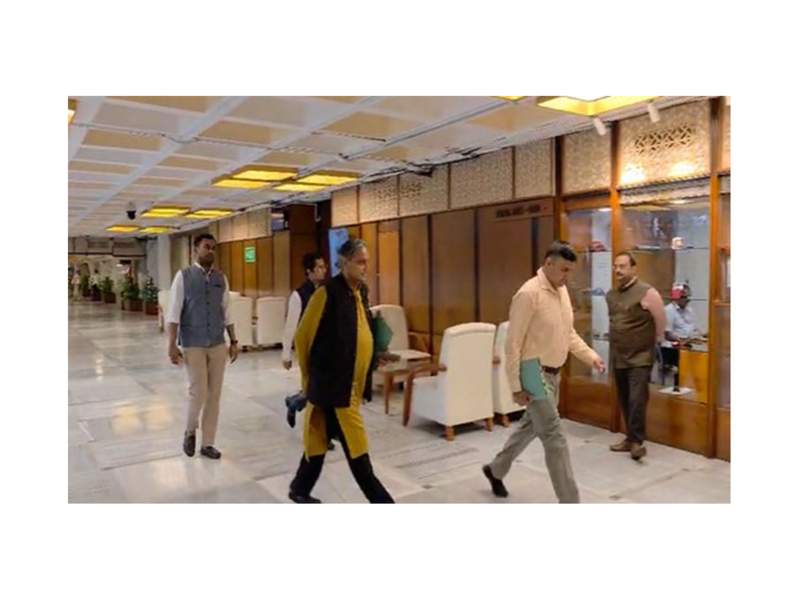 Lok Sabha MP Shashi Tharoor, along with other committee members (Photo/ANI) Lok Sabha MP Shashi Tharoor, along with other committee members (Photo/ANI)