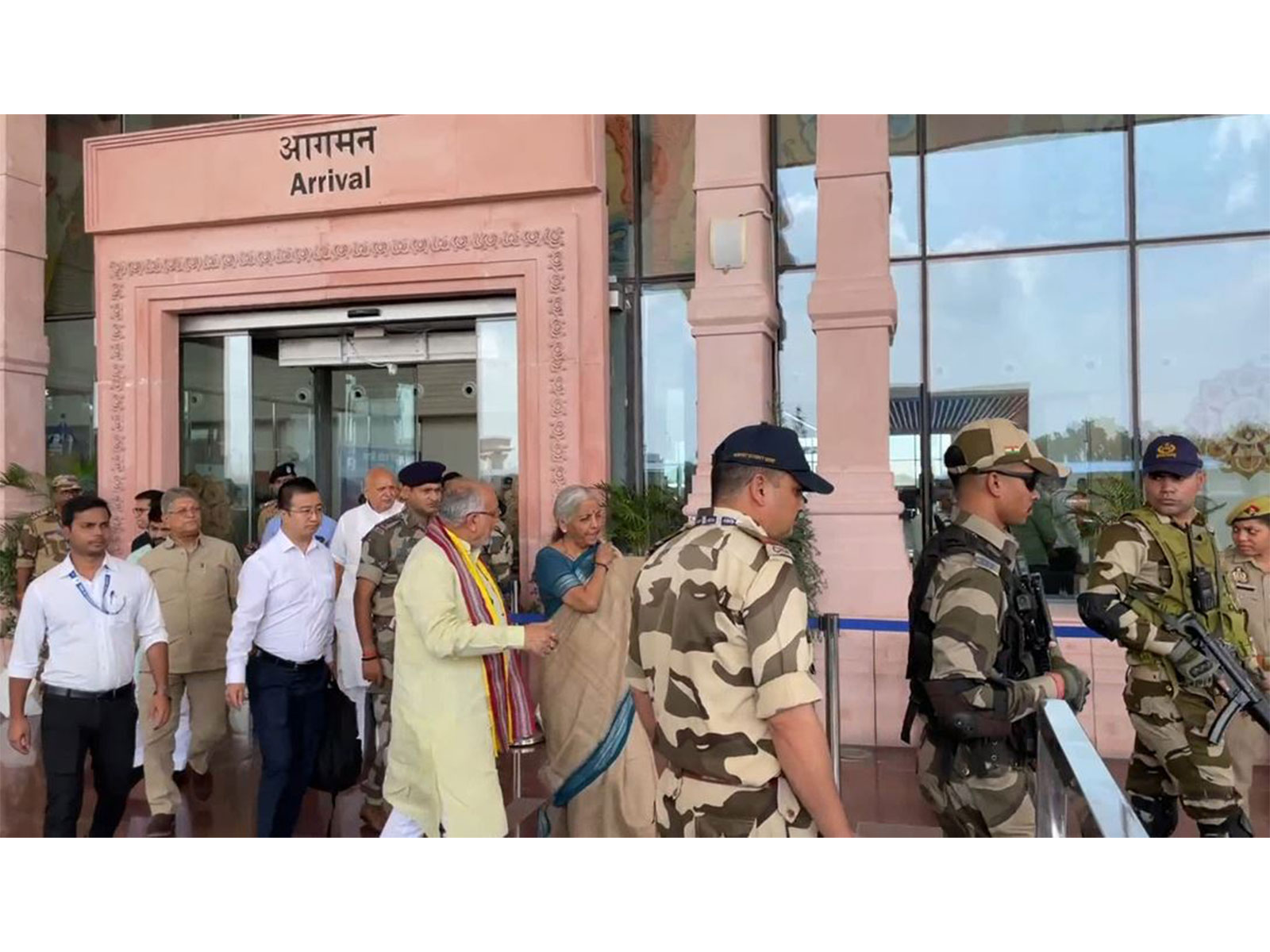 Union Finance Minister Nirmala Sitharaman arrives at Ayodhya Airport (Photo/ANI) Union Finance Minister Nirmala Sitharaman arrives at Ayodhya Airport (Photo/ANI)