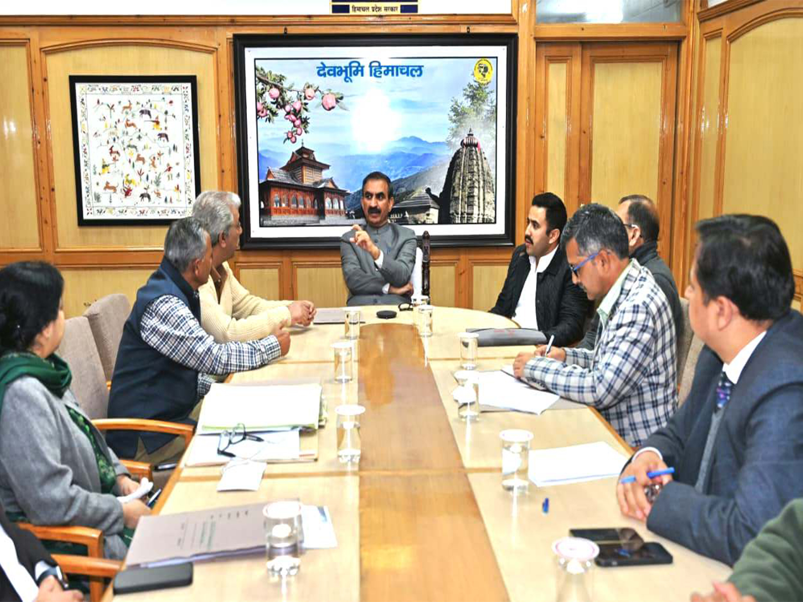 CM reviews preparations for unveiling statue of former Chief Minister Virbhadra Singh (Photo/ANI) CM reviews preparations for unveiling statue of former Chief Minister Virbhadra Singh (Photo/ANI)