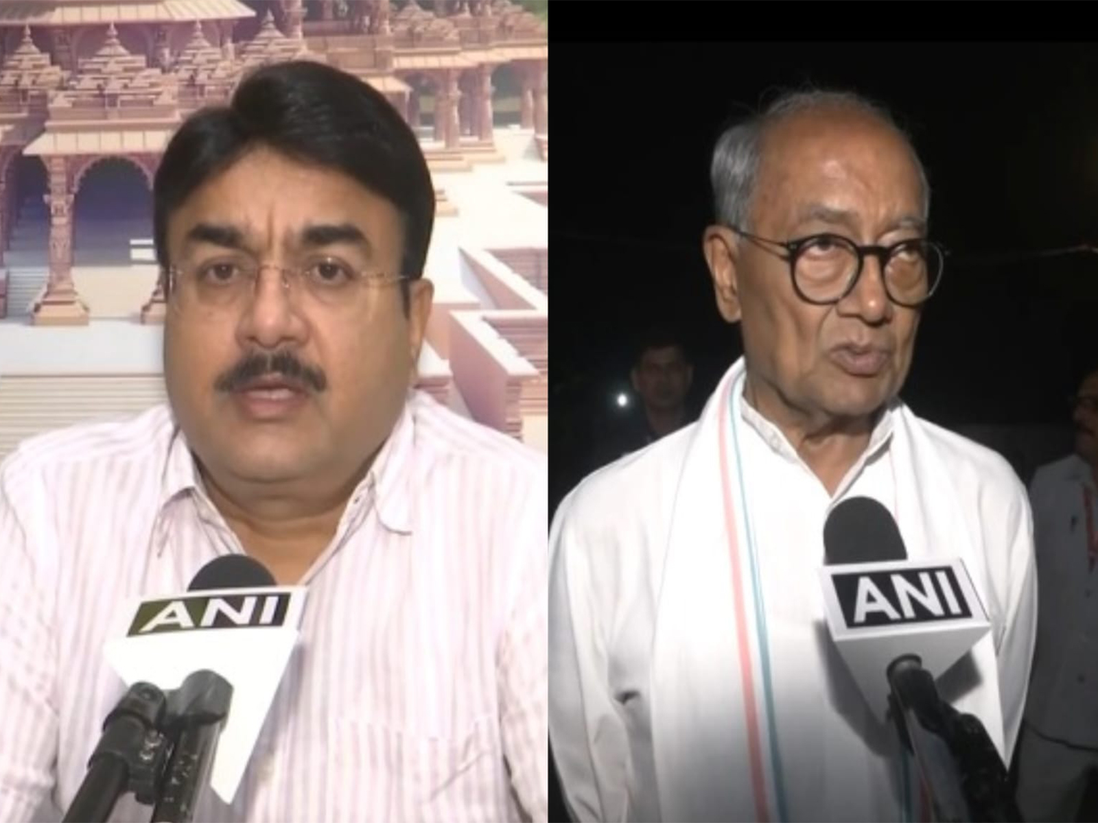 MP Minister Narendra Shivaji Patel (L) and Congress leader Digvijaya Singh (R) (Photo/ANI) MP Minister Narendra Shivaji Patel (L) and Congress leader Digvijaya Singh (R) (Photo/ANI)