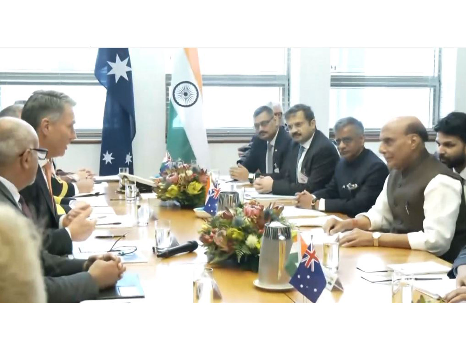 Rajnath Singh with Australia Deputy PM Richard Marles (Photo/ ANI) Rajnath Singh with Australia Deputy PM Richard Marles (Photo/ ANI)