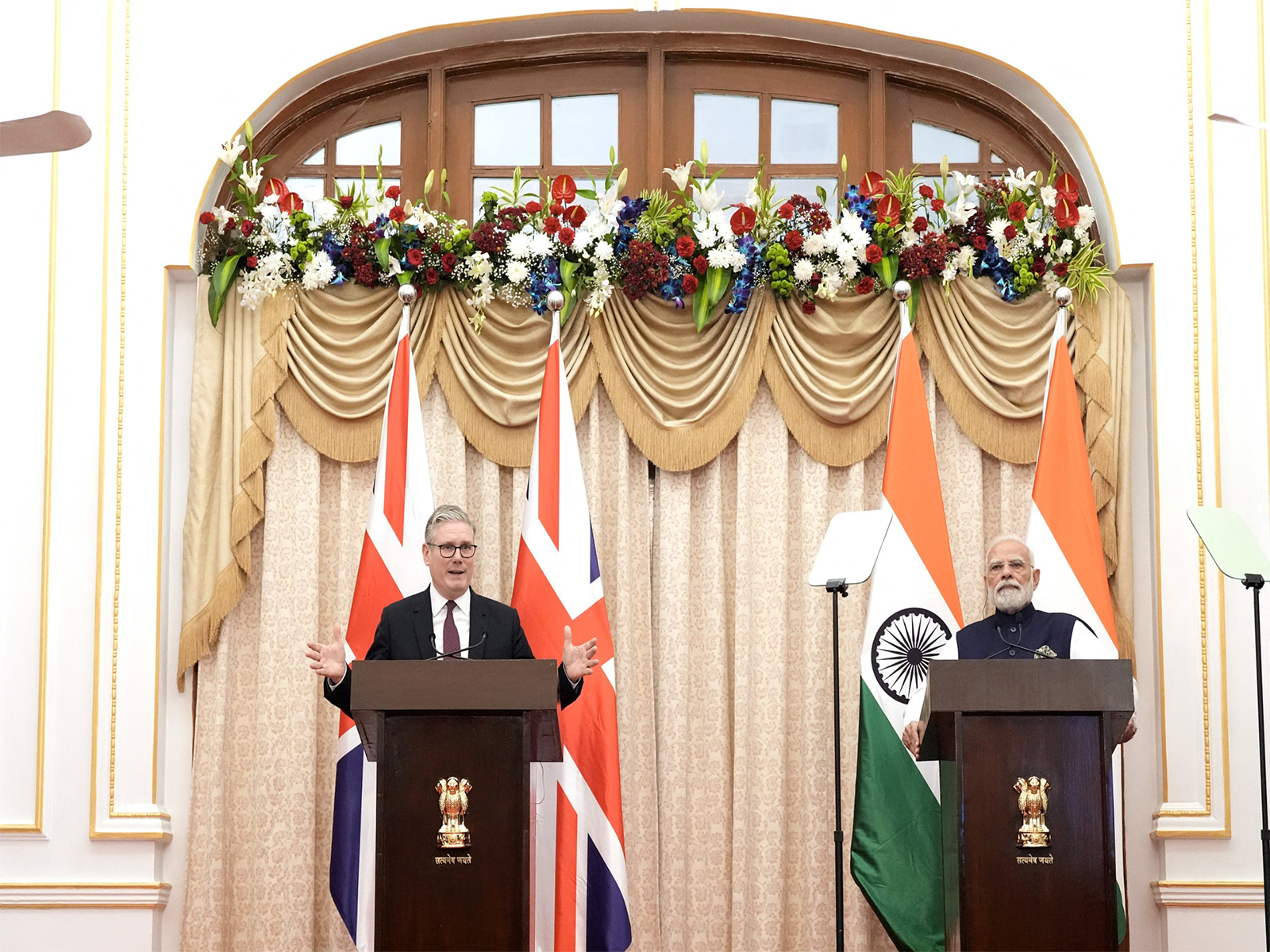 PM Modi and UK PM Keir Starmer during remarks to media (Photo/ Reuters) PM Modi and UK PM Keir Starmer during remarks to media (Photo/ Reuters)