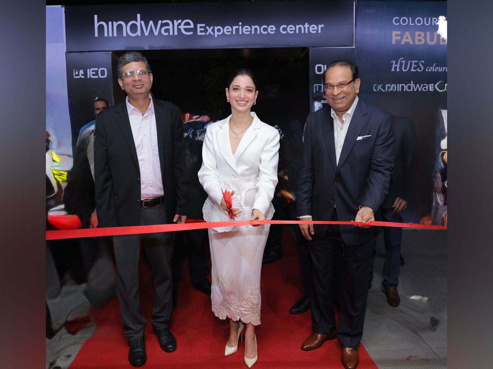 Bollywood actor Tamannaah Bhatia, Mr. Sandip Somany, and Mr. Nirupam Sahay at the inauguration of Hindware Experience Center Bollywood actor Tamannaah Bhatia, Mr. Sandip Somany, and Mr. Nirupam Sahay at the inauguration of Hindware Experience Center