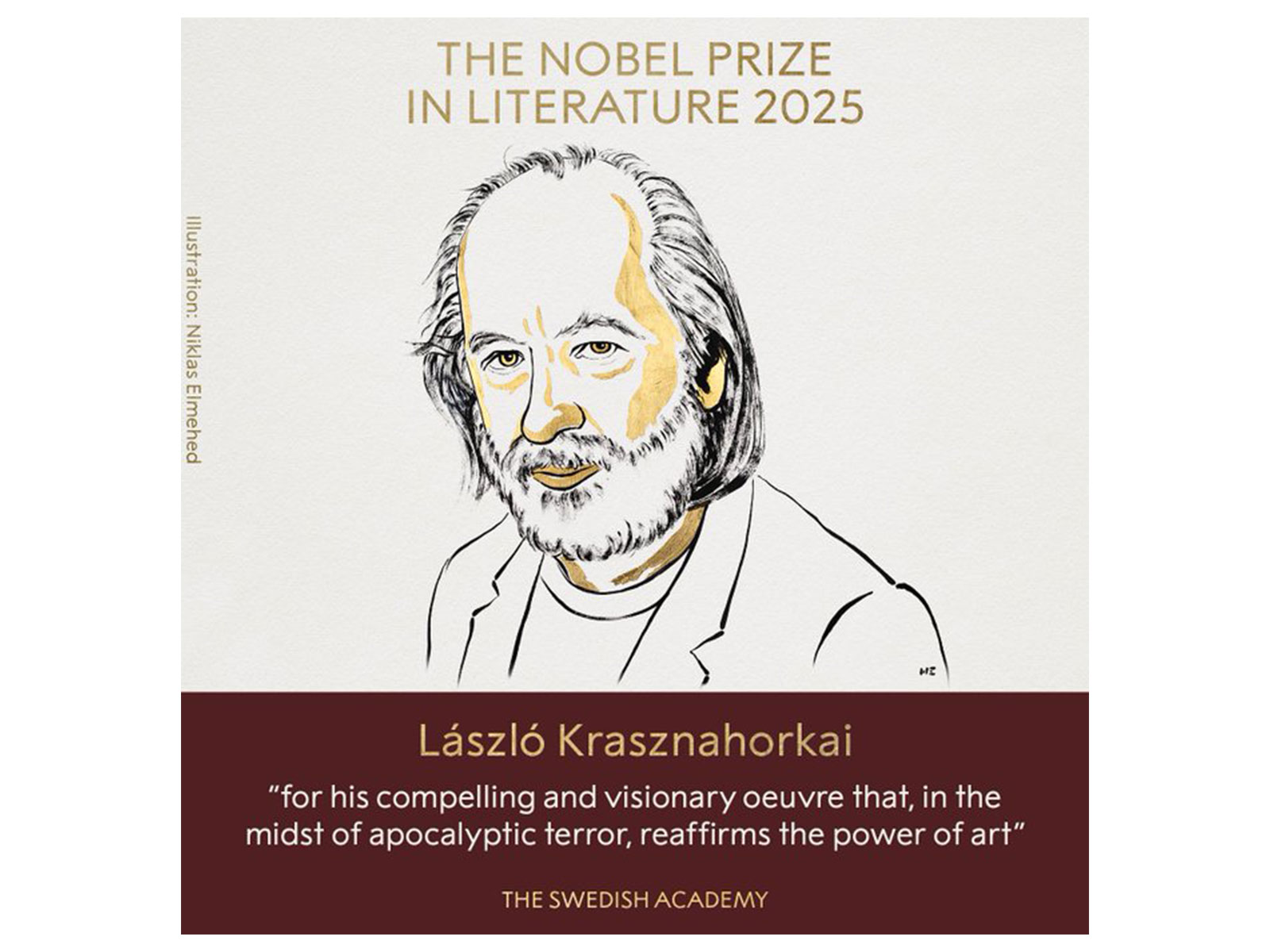 Hungarian author (Photo credit/@NobelPrize) Hungarian author (Photo credit/@NobelPrize)