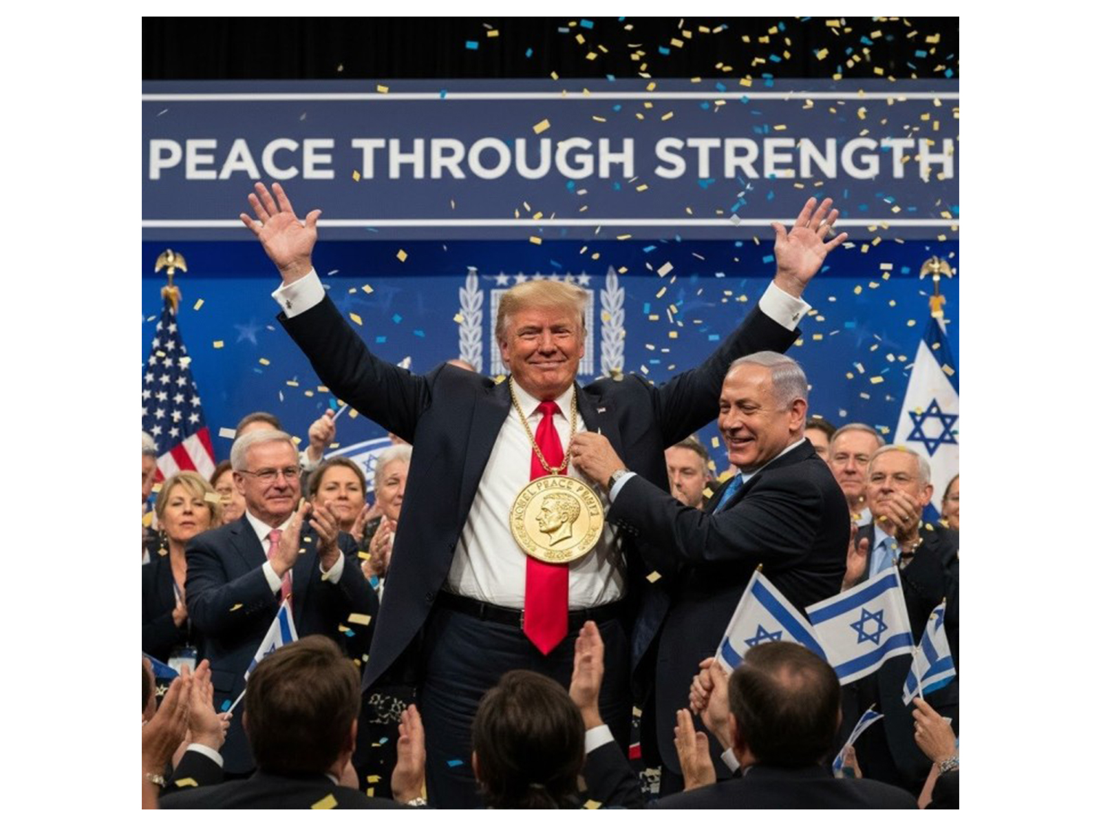 Israeli Prime Minister Benjamin Netanyahu stands beside US President Donald Trump during a celebratory event, as shared in a post on X calling for Trump to be awarded the Nobel Peace Prize. (Image: X/@IsraeliPM) Israeli Prime Minister Benjamin Netanyahu stands beside US President Donald Trump during a celebratory event, as shared in a post on X calling for Trump to be awarded the Nobel Peace Prize. (Image: X/@IsraeliPM)