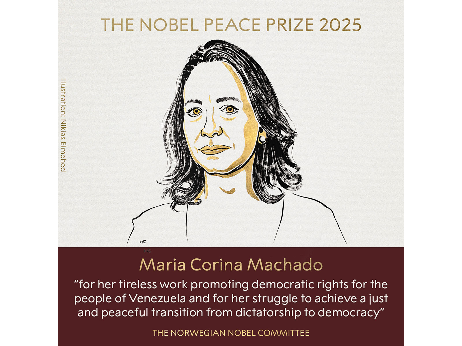 Nobel Peace Prize 2025 winner (Image credit @NobelPrize) Nobel Peace Prize 2025 winner (Image credit @NobelPrize)